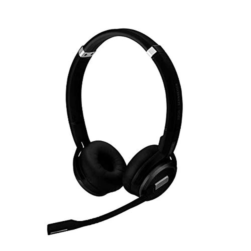 Sennheiser SDW 5064 Wireless DECT Headset with Dual Microphone & Ultra Noise Cancelling - Binaural Headset for Softphone, PC & Mobile Phone - Perfect for Call Centers, Remote Work & Office Use - Black (Model 507012)