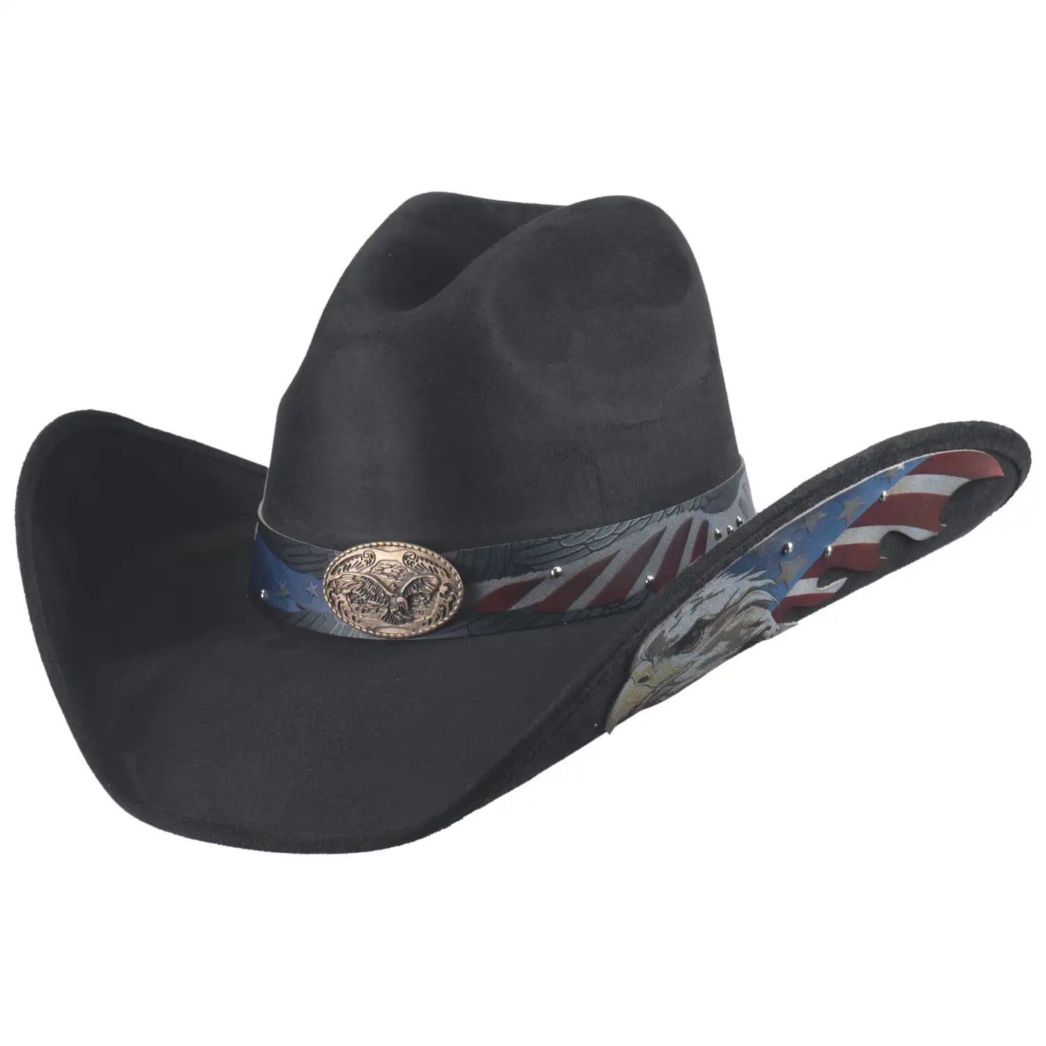 Bullhide Eagle Point Faux Felt Cowboy Hat for Men & Women - Western Style Rancher Hat for Outdoor Rodeo, Country Music Festivals & Summer Sun Protection