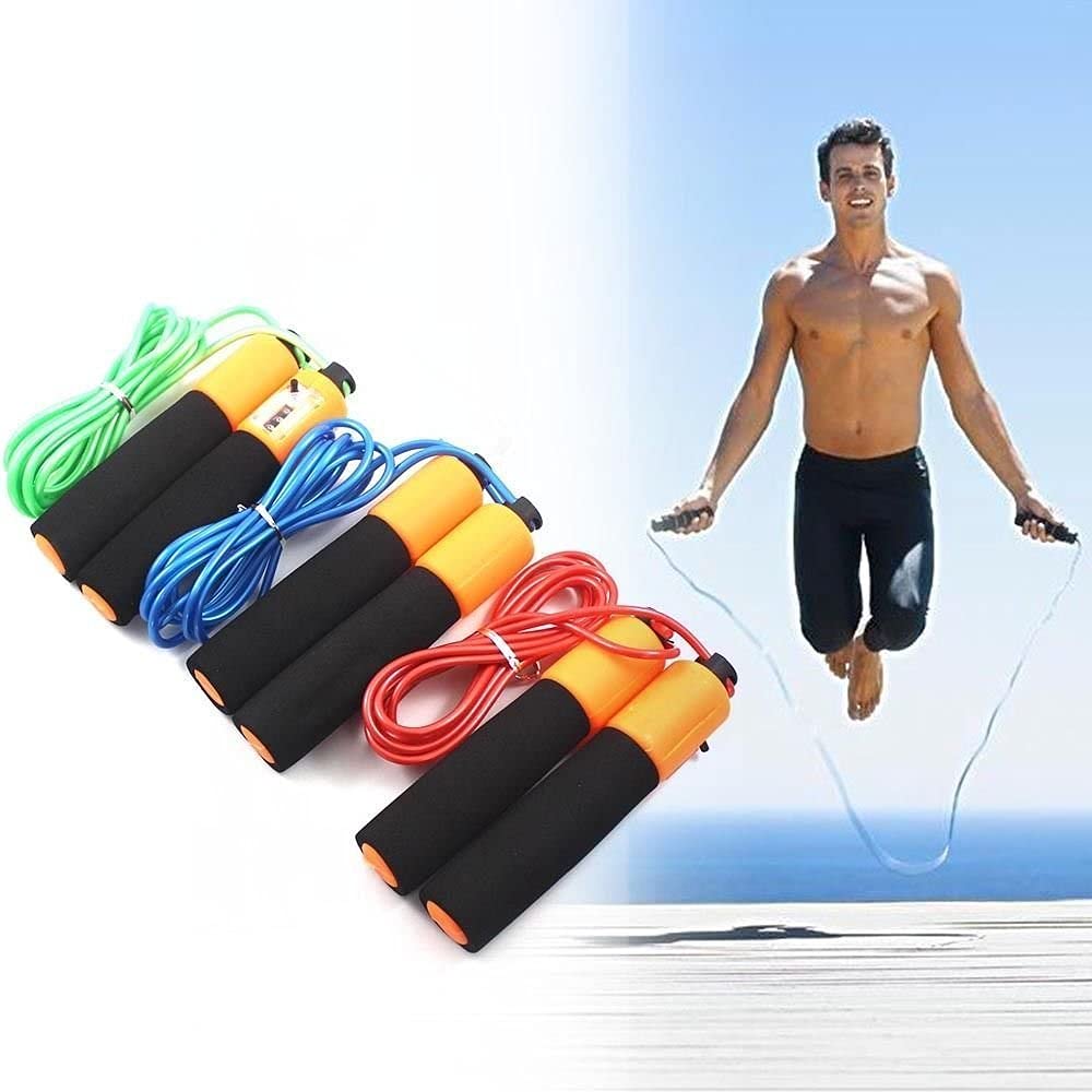 2 Pack Skipping Rope with Digital Counter & Timer - Adjustable Jump Rope for Gym, CrossFit, Home Workouts & Weight Loss - Perfect for Fitness Training, Cardio Exercise & Calorie Burning