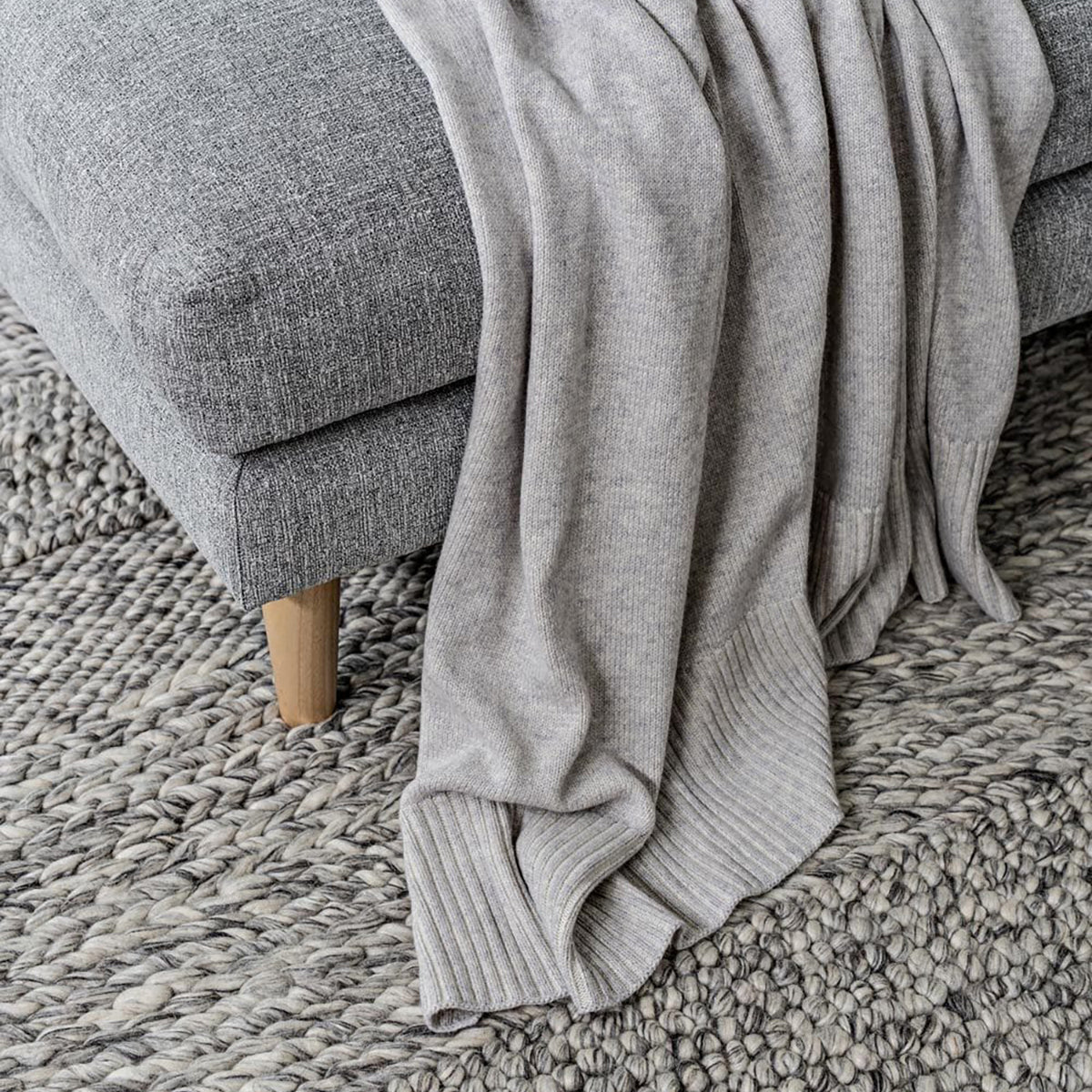 Amalie Braided and Looped Rug - Soft Bohemian Jute Area Rug for Living Room, Bedroom, Nursery | Eco-Friendly Natural Fiber Floor Mat for Home Decor