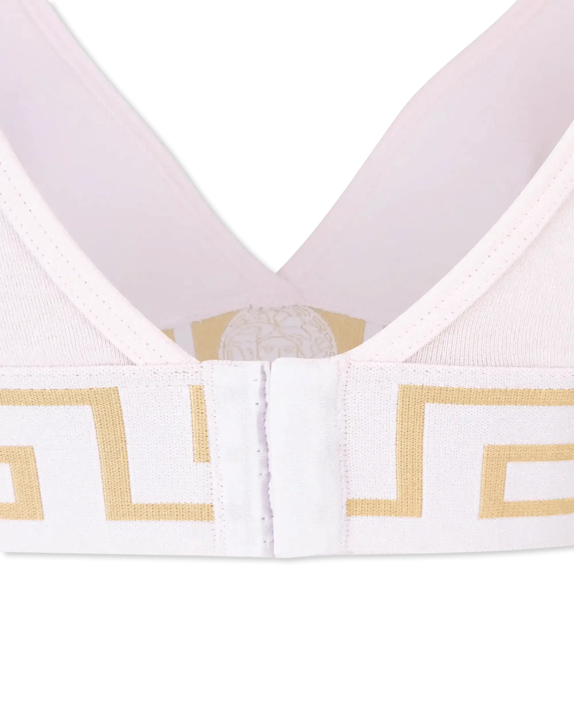 Greek Key V Neck Bralette - Comfortable Lace Bralette for Women, Wireless Soft Support, Breathable Sleepwear & Lounge Wear - Perfect for Yoga, Relaxing at Home, and Layering Under Clothes