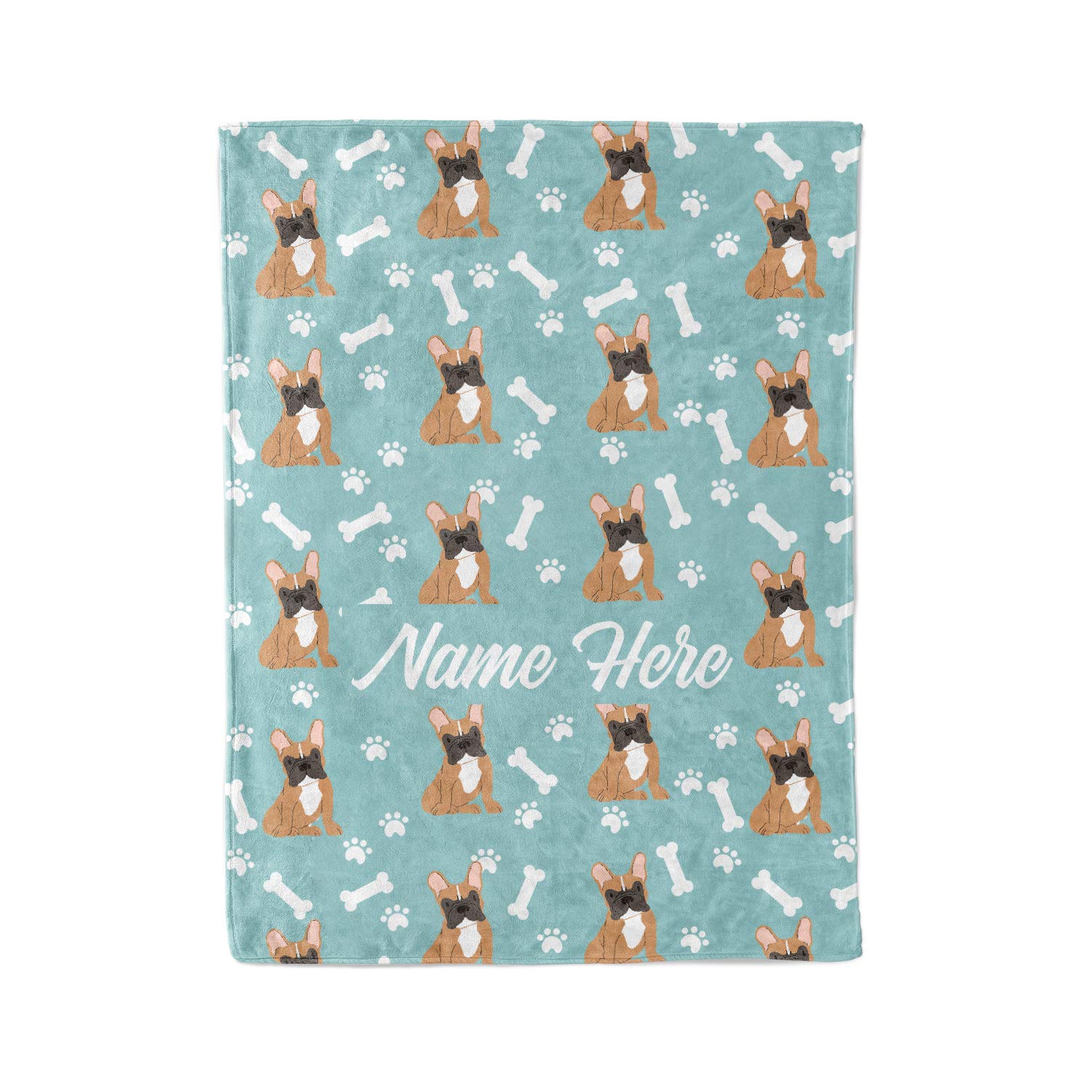 Custom Personalized Fleece & Sherpa Pet Blanket for French Bulldogs - Cozy Throw for Men, Women, Kids & Babies | Perfect Dog Mom Dad Gift for Bedtime, Couch & Travel Use
