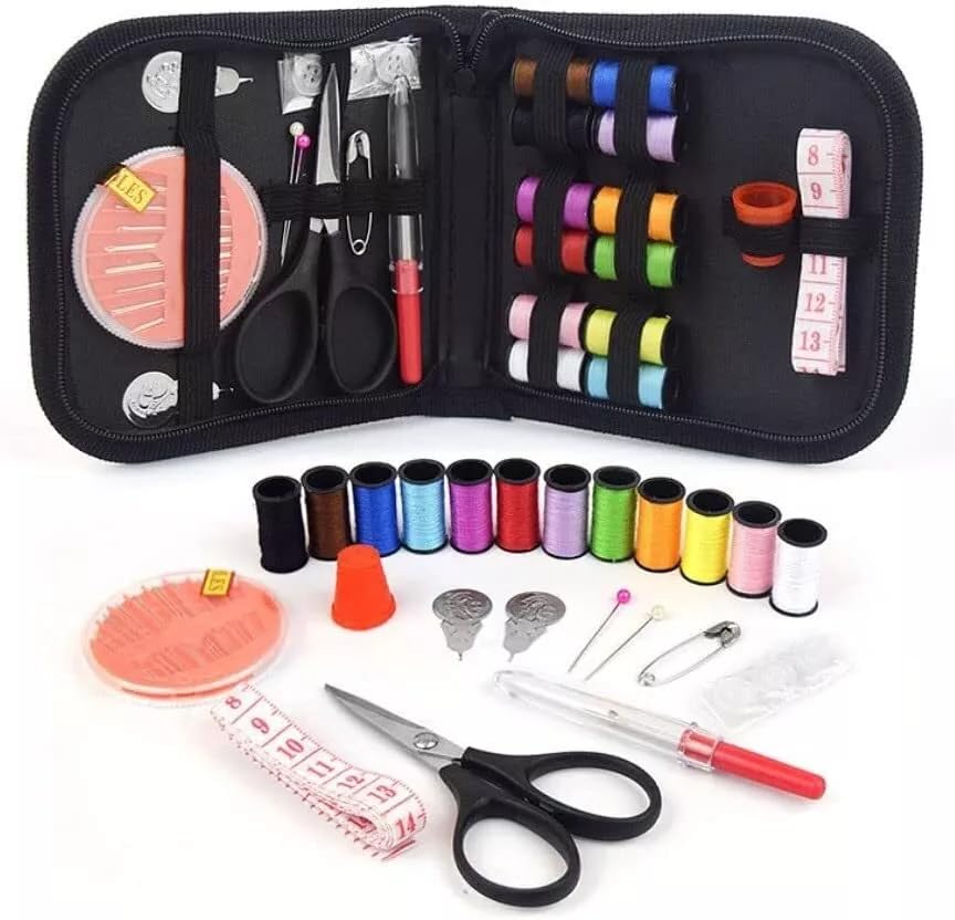 **Complete Travel Sewing Kit for Beginners - 50-Piece Multifunctional Sewing Supplies with Needles, Thread, Scissors, Thimble & Storage Box - Perfect Gift for Grandma, Mom & Friends - Ideal for Home Repairs, Emergency Fixes & Traveling**