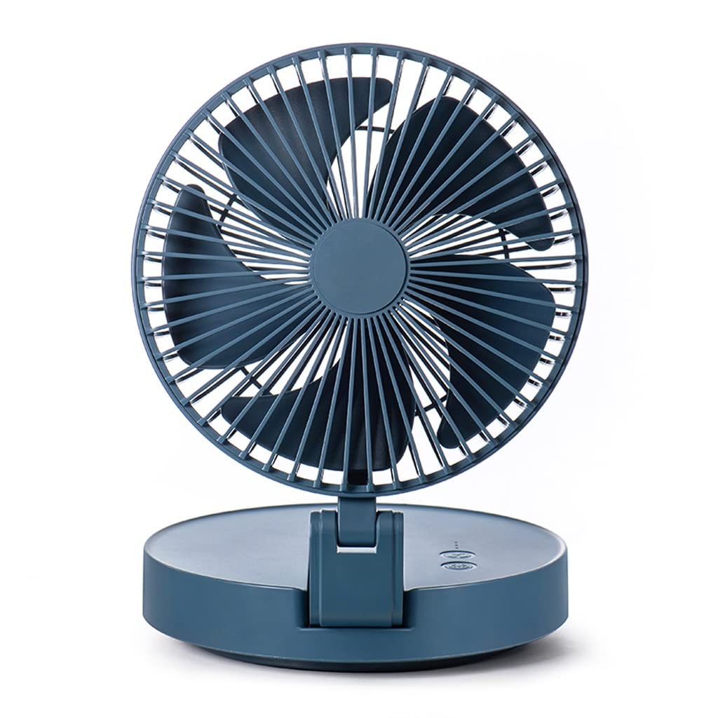 Portable USB Small Fan - Foldable, Quiet Mini Desk Fan for Office, Dorm & Travel - Rechargeable Personal Cooling Fan (Blue) | Perfect for Work, Study & Outdoor Use