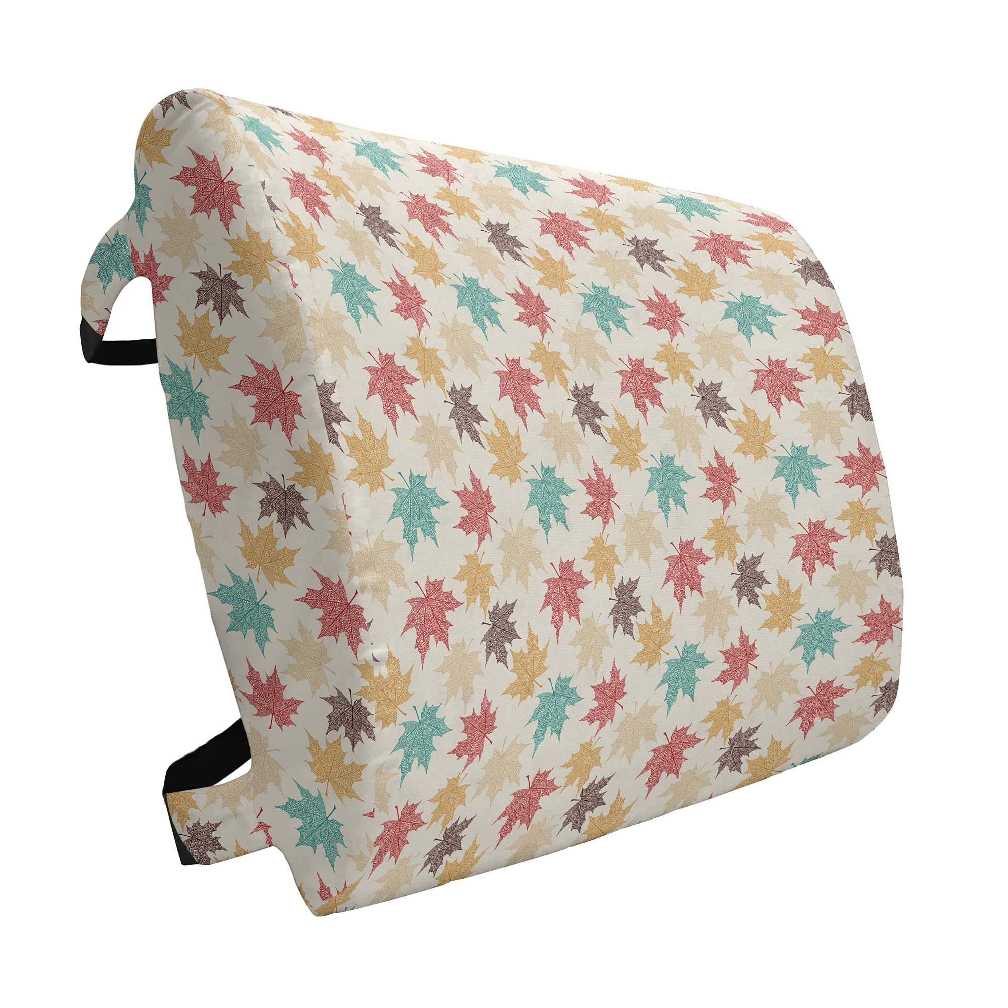 Lunarable Leaf Lumbar Support Pillow - Maple Leaves Nature Inspired Design, High Density Foam for Office Chair & Car Seat (14