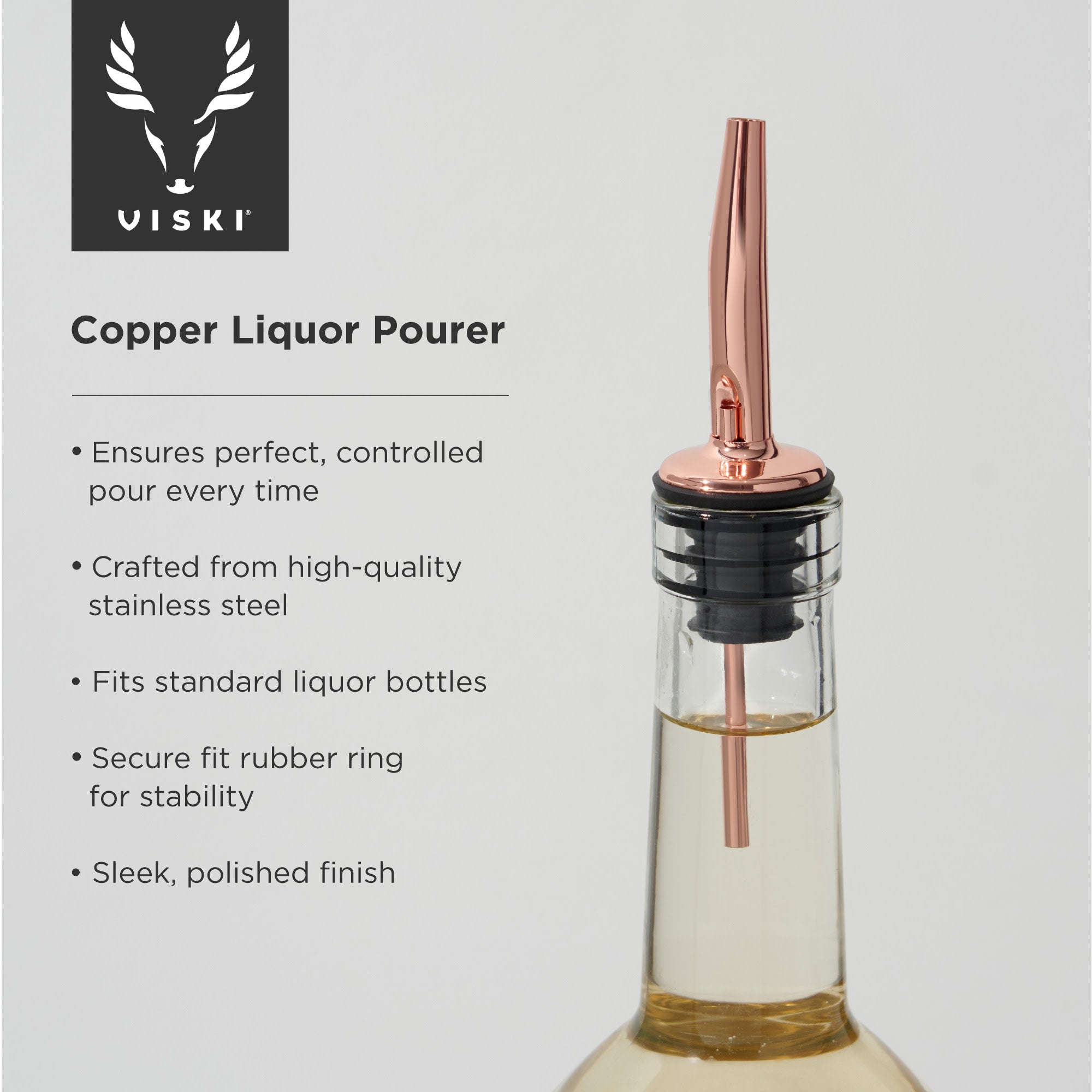 Premium Summit Liquor Pourer - Stainless Steel Drip-Free Spout for Wine, Whiskey & Liquor Bottles - Perfect for Home Bars, Parties & Restaurants