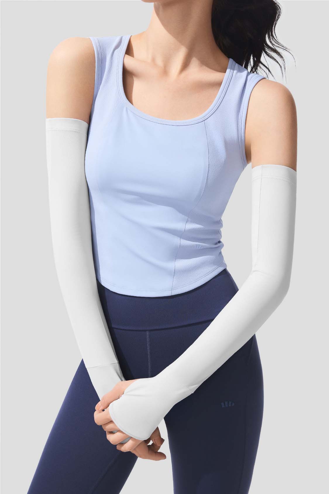 UPF150+ Women's Dual Finger Hole Sun Sleeves - UV Protection Arm Covers for Outdoor Sports, Gardening & Driving