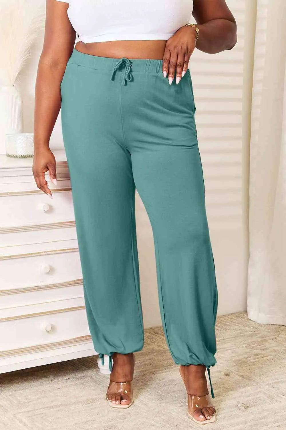 Soft Rayon Drawstring Waist Pants for Women - Full Length Comfort with Pockets | Casual Lounge, Yoga & Everyday Wear