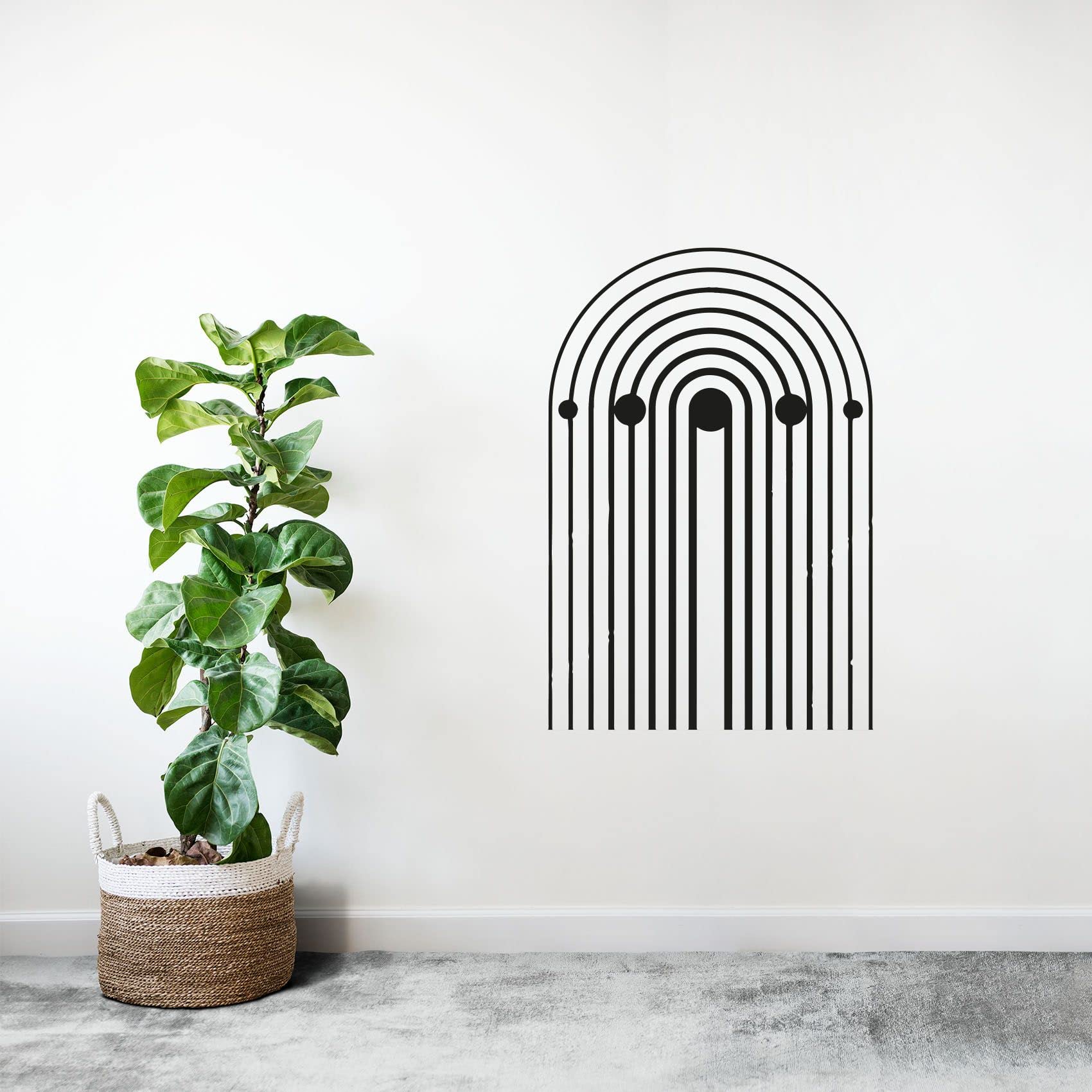 Bohemian Rainbow Arch Wall Decal - Modern Abstract Vinyl Sticker Art for Kids Room, Nursery, Bedroom Decor (30x20 Inch) - Perfect for Girls & Boys Playroom, Dorm, or Home Accent Wall