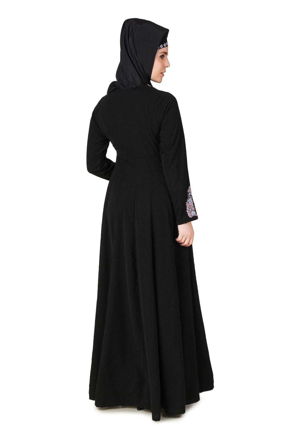Elegant Aqeelah Black Nida Abaya - Modest Islamic Prayer Dress for Women - Perfect for Mosque, Eid & Special Occasions