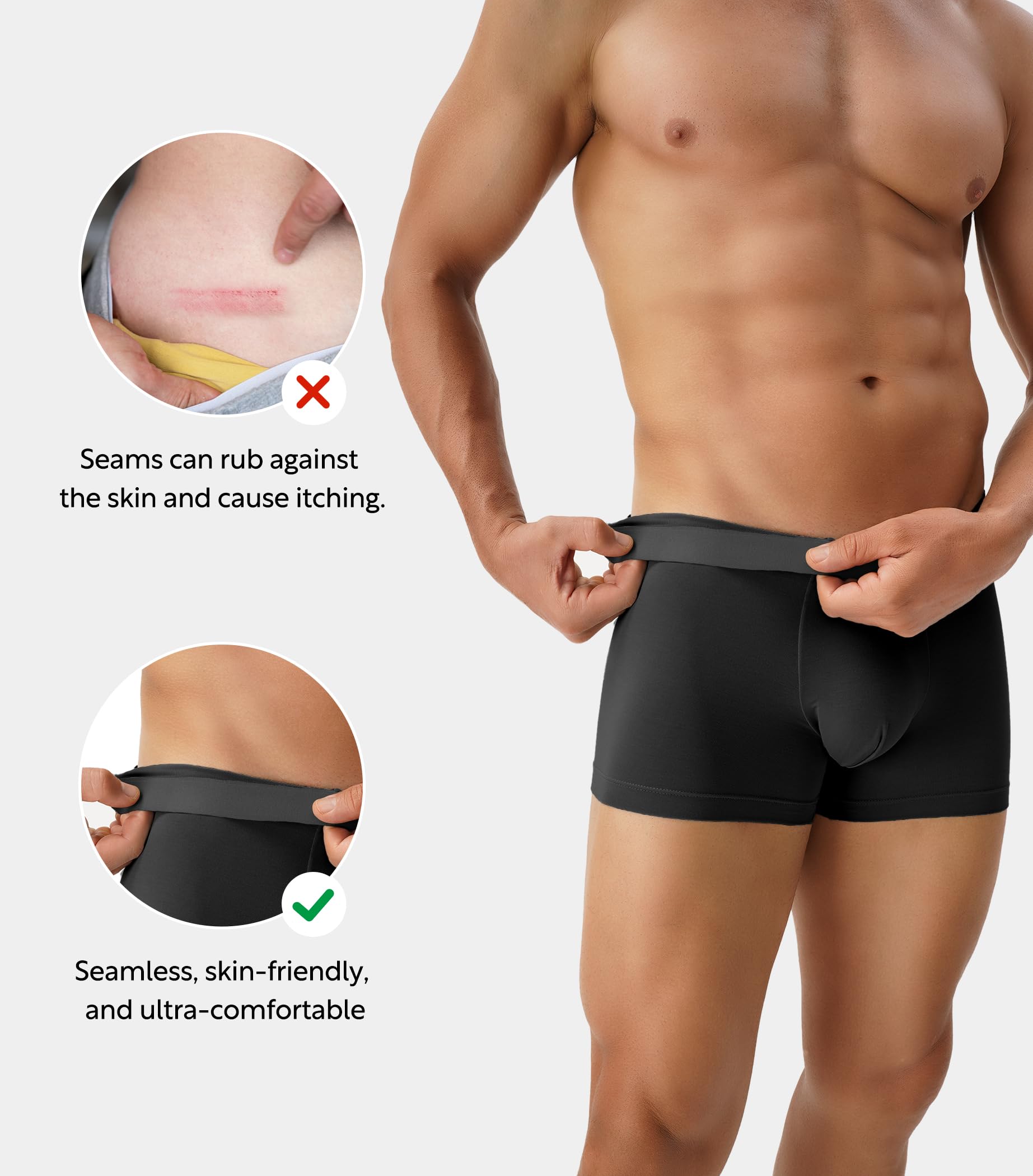 DAVID ARCHY Men's Underwear 4-Pack - Ultra Soft Micro Modal Trunks with Support Pouch | Breathable & Seamless Boxer Briefs for Everyday Comfort | Perfect for Workout, Office & Lounge Wear