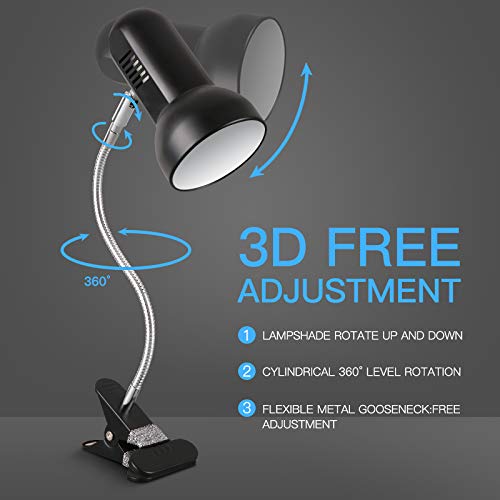 Flexible Clip-on Desk Lamp - 360° Adjustable for Home & Office Use