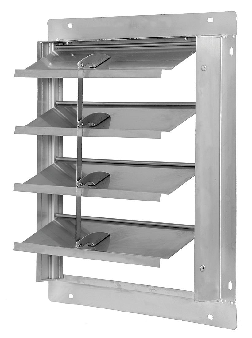 Dayton 16 Inch Backdraft Damper Wall Shutter - 16.5 x 16.5 Inch Opening Required (Model 4FZJ5) for HVAC, Ventilation & Exhaust Systems