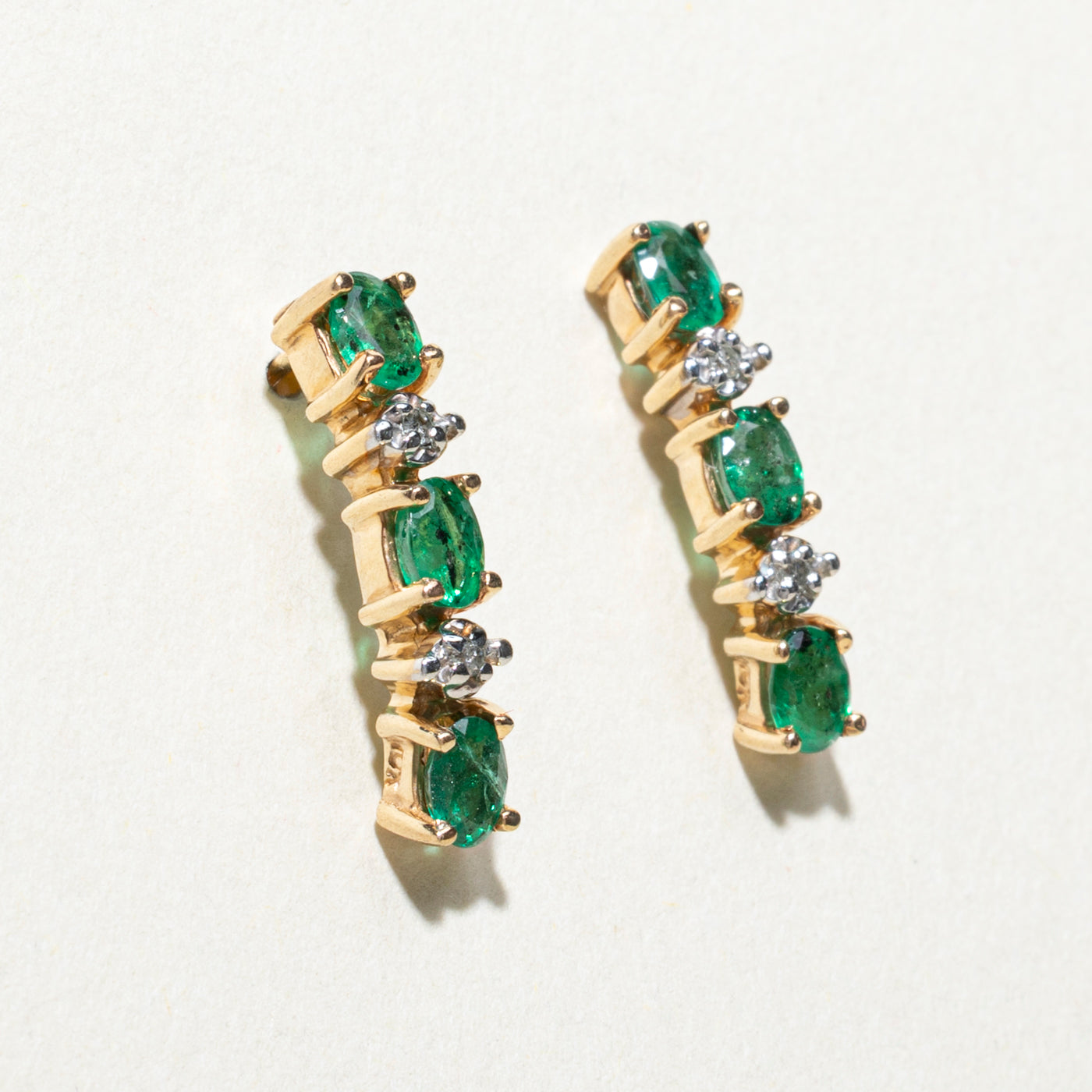 Emerald and Diamond Drop Earrings - 0.72ctw Gemstone Jewelry for Women | Elegant Dangle Earrings for Weddings, Parties & Special Occasions