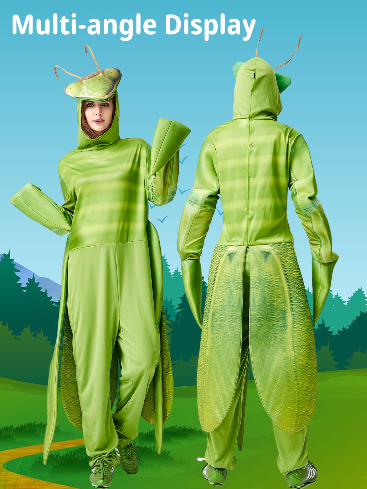 Realistic Praying Mantis Costume for Adults - Halloween, Cosplay & Bug-Themed Parties | Unisex Insect Fancy Dress for Men & Women