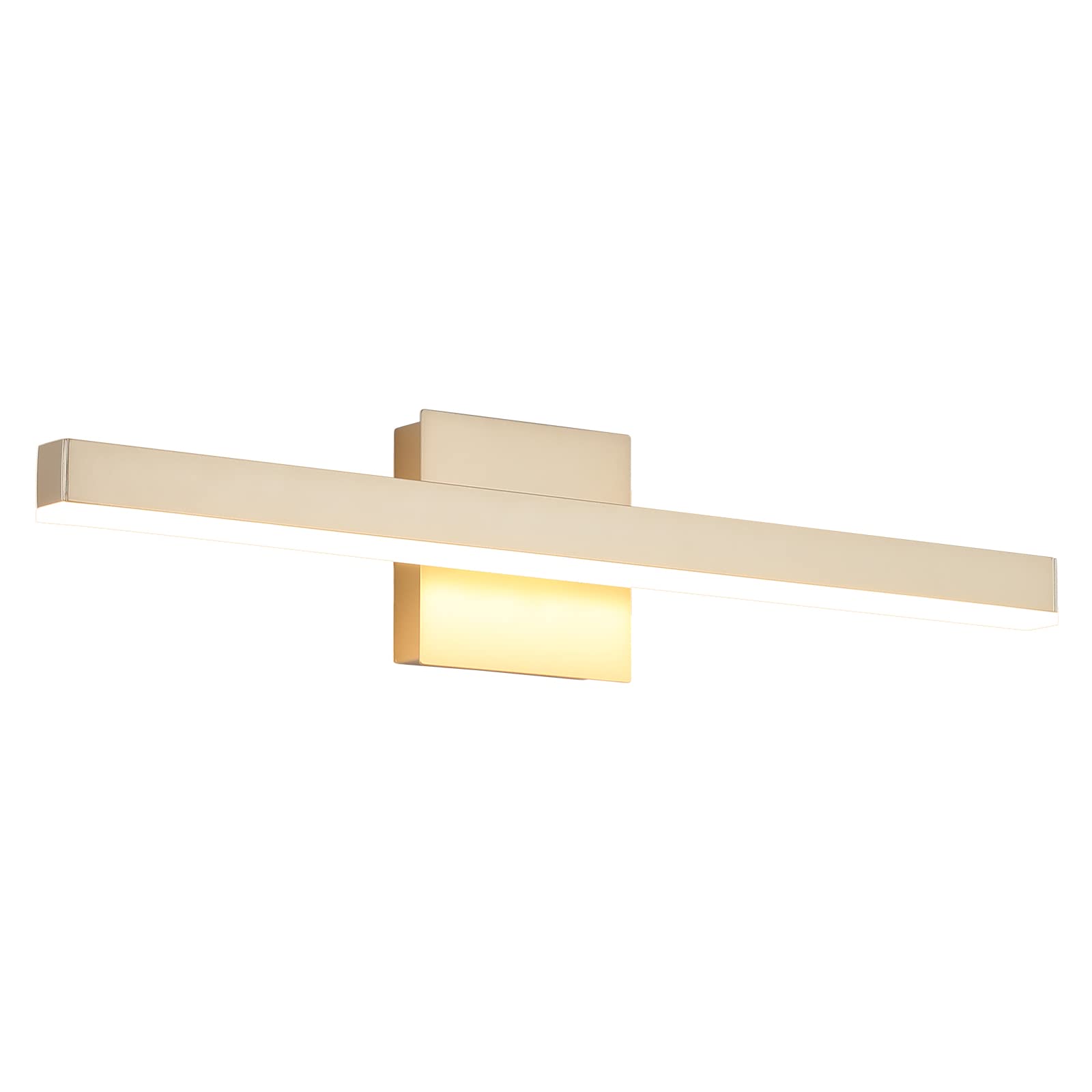 Joossnwell 24 Inch Gold LED Vanity Light - Dimmable Bathroom Mirror Lighting Fixture, 16W 3000K Warm White Makeup Light - Perfect for Modern Vanity, Dressing Room & Bathroom Sconces