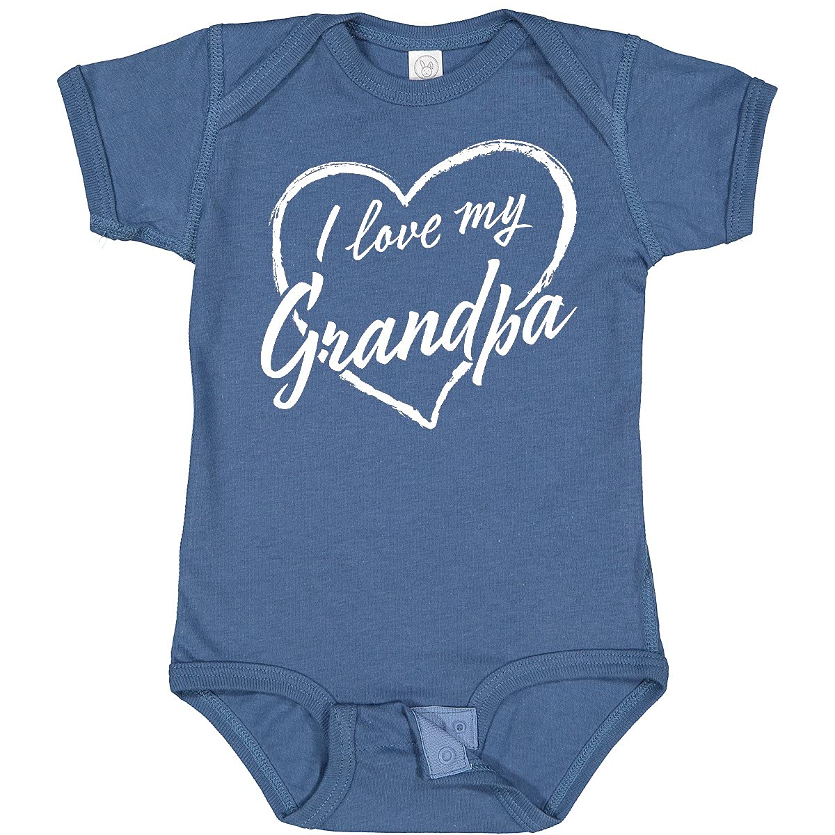 Inktastic I Love My Grandpa White Chalk Heart Baby Bodysuit - Cute Infant Onesie for Grandparents Day, Family Photos & Special Occasions