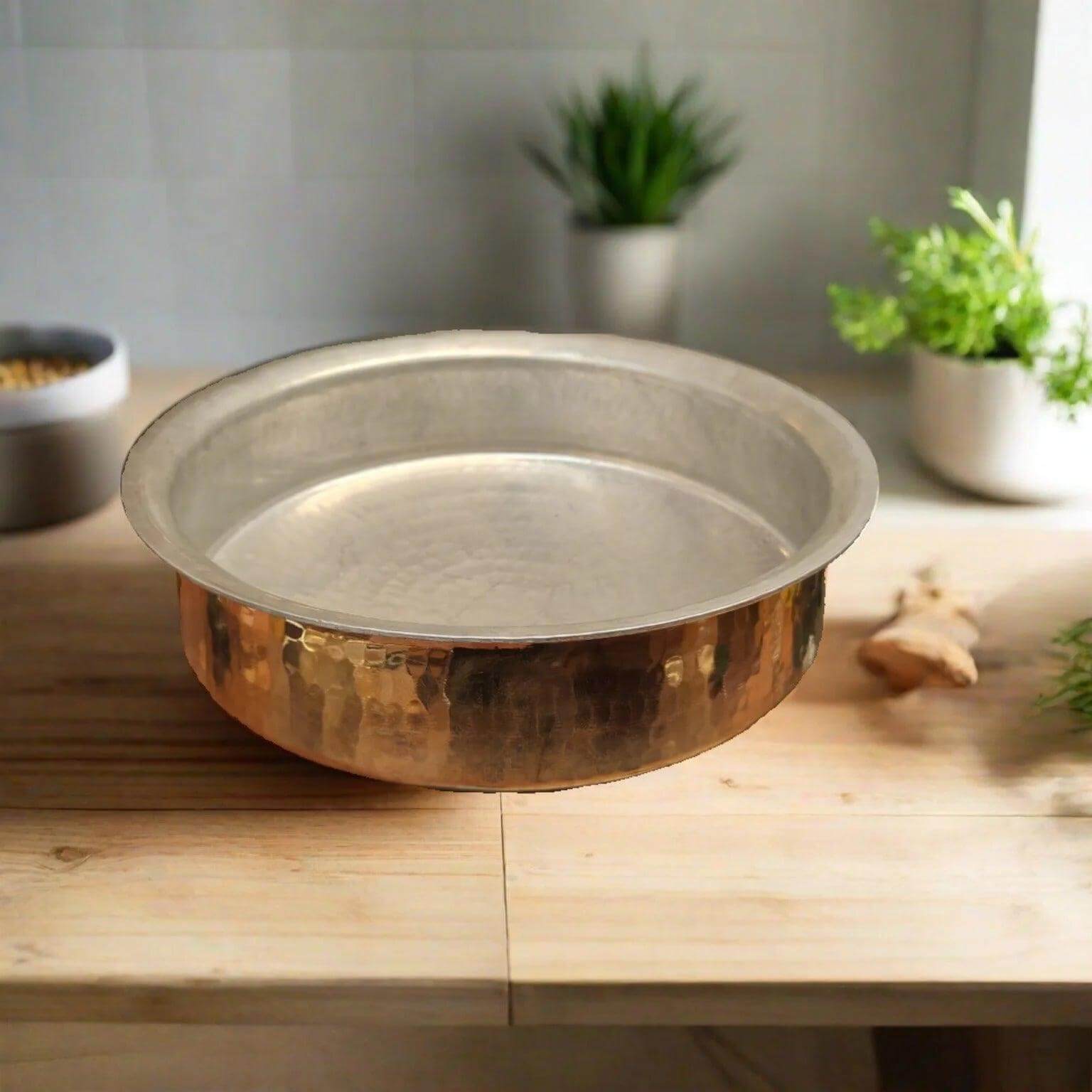 Premium Brass Cooking Pot (Pital Lagan) - Traditional Indian Cookware for Healthy Meals | Perfect for Curry, Dal, Rice & Home Cooking