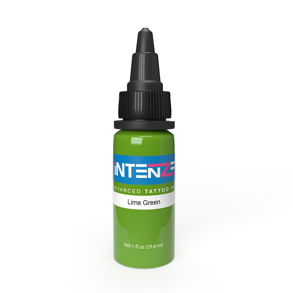 Premium Lime Green Tattoo Ink by Intenze - Professional Grade, Various Sizes - Perfect for Tattoo Artists & Body Art Enthusiasts