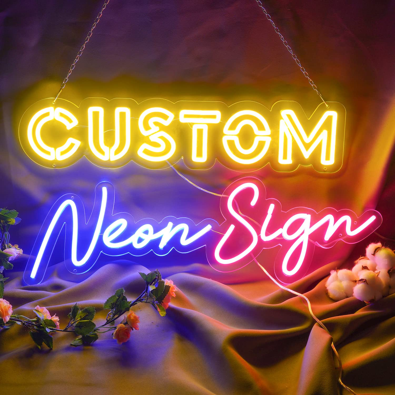 Custom LED Neon Signs for Wall Decor - Personalized Name Neon Lights for Bedroom, Birthday, Wedding & Home Decor (36