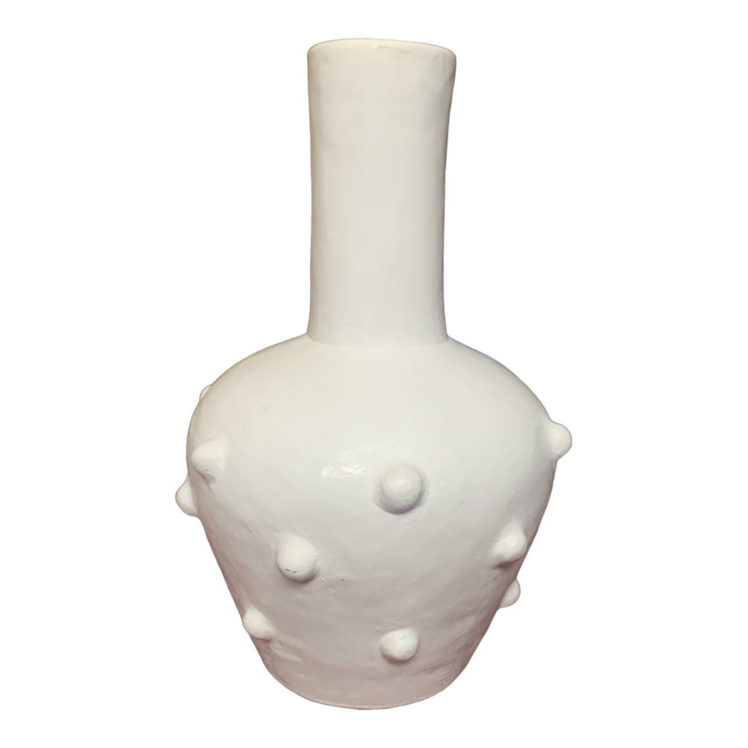 White Ceramic Dot Vase - Modern Minimalist Home Decor for Living Room, Bedroom & Wedding Centerpieces