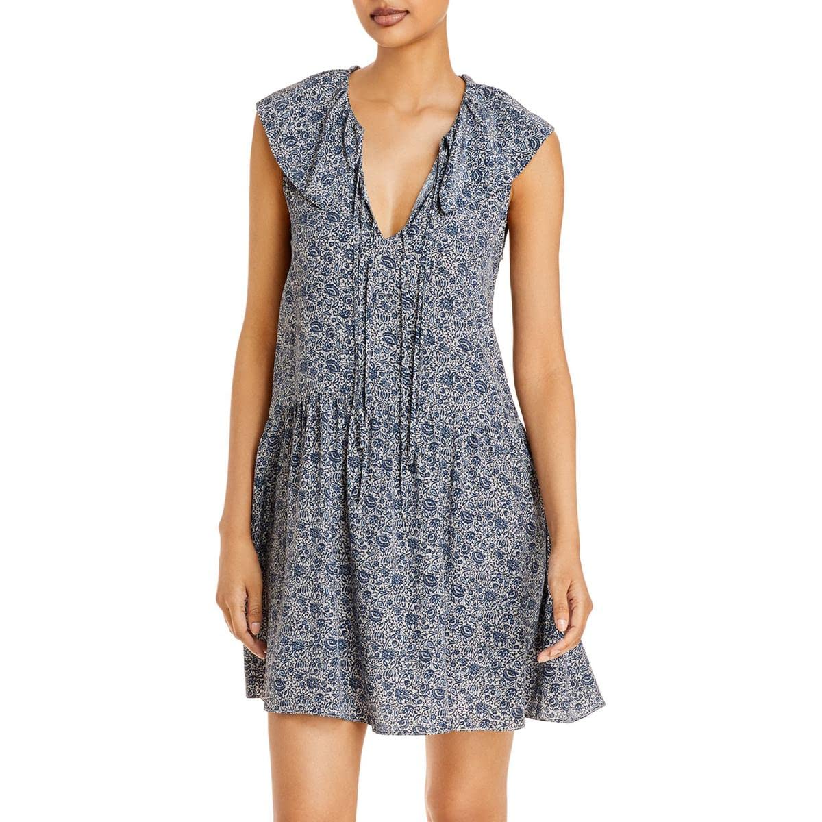 Rebecca Taylor Women's Sleeveless Vine Print Summer Dress - Perfect for Beach Vacations, Garden Parties & Casual Outings