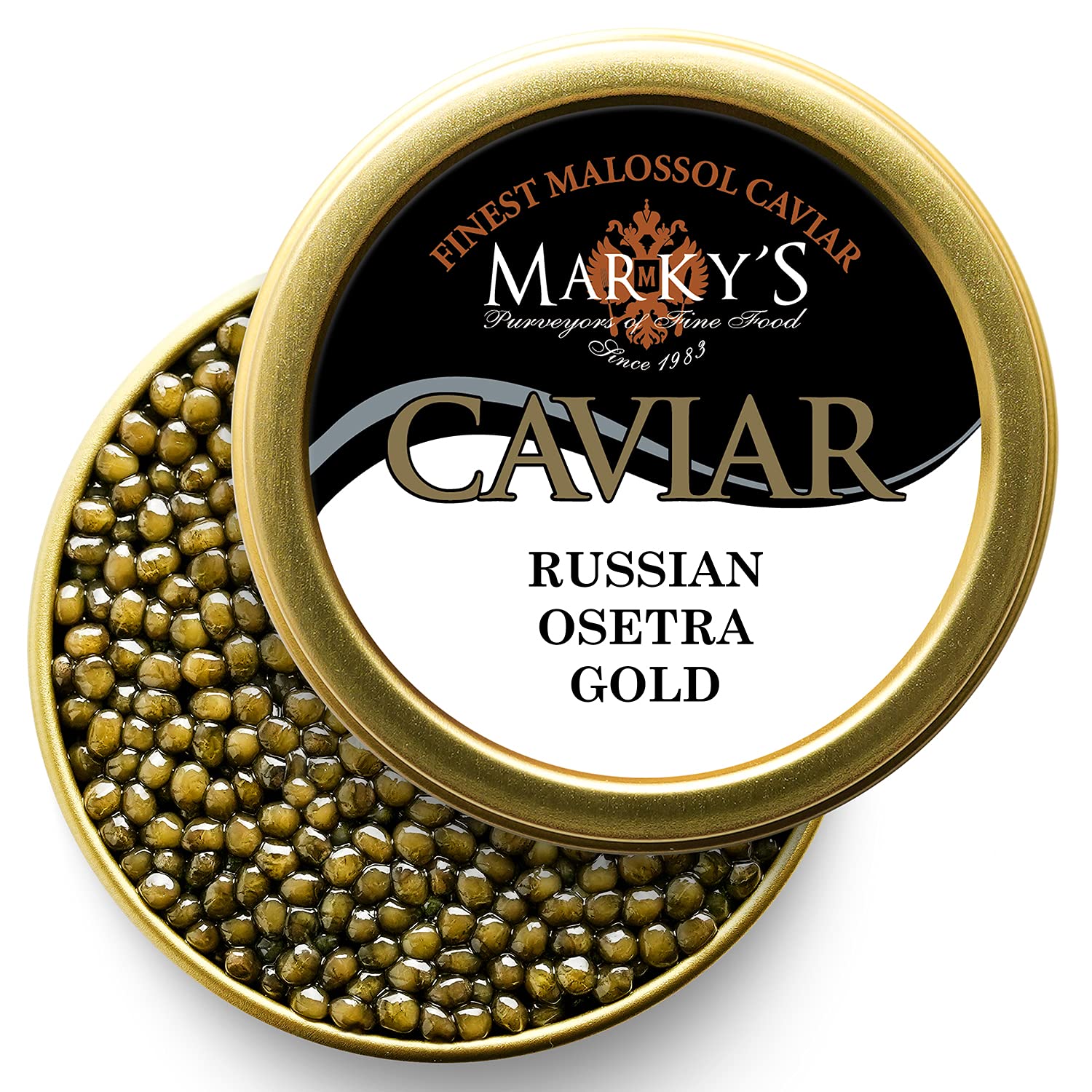 Marky’s Premium Osetra Karat Gold Caviar - 2 oz (56g) Gourmet Sturgeon Roe | Malossol Salt-Cured | Overnight Shipping Guaranteed | Perfect for Special Occasions & Luxury Gifts