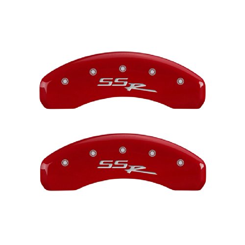 High-Performance MGP Brake Caliper Covers for 2002-2005 Chevrolet Trailblazer & SSR - Front & Rear Set in Vibrant Red - Upgrade Your Ride's Style & Protection
