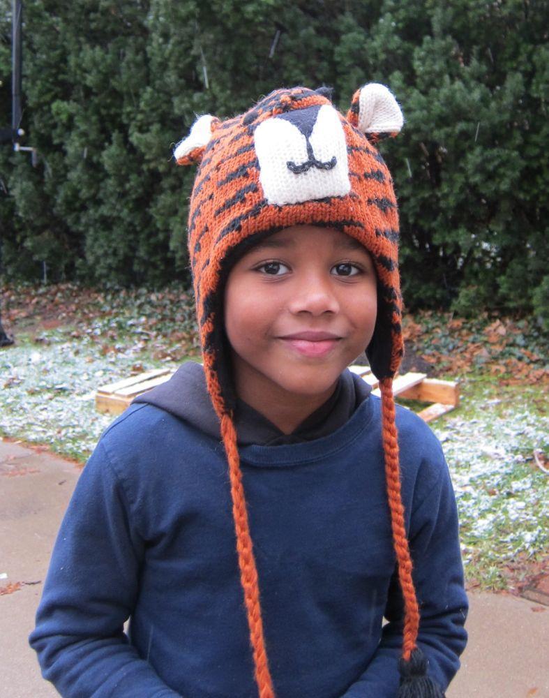 100% Wool Tiger Hat for Adults - Warm Winter Beanie with Animal Print - Perfect for Outdoor Activities, Skiing, and Cold Weather Fashion