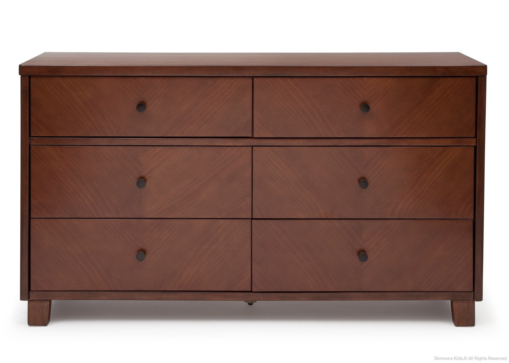 Modern 6-Drawer Chevron Dresser - Solid Wood Bedroom Storage Furniture for Organizing Clothes & Accessories | Perfect for Master Bedroom, Guest Room & Dorm Decor
