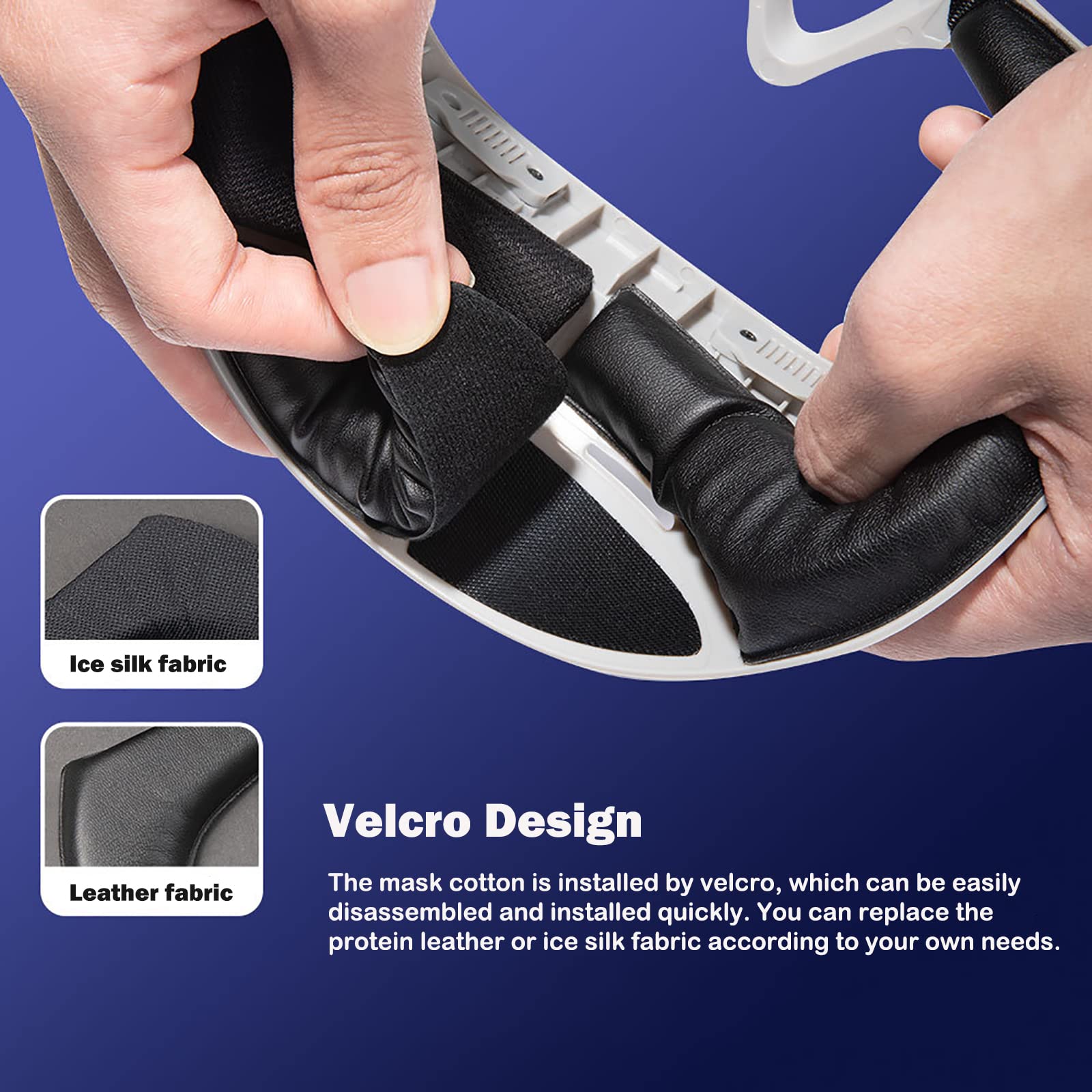 PICO 4 VR Face Interface & Head Cushion Replacement - PU Protein Leather Comfort Upgrade for Virtual Reality Headset Accessories | Enhanced Comfort for Gaming, Fitness & Extended VR Sessions