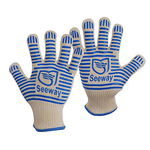 Echohc Heat Resistant BBQ Gloves - 2 Pairs for Grilling, Baking & Oven Use - Thick Yet Lightweight & Flexible - Perfect for Outdoor Cooking, Camping & Backyard BBQs