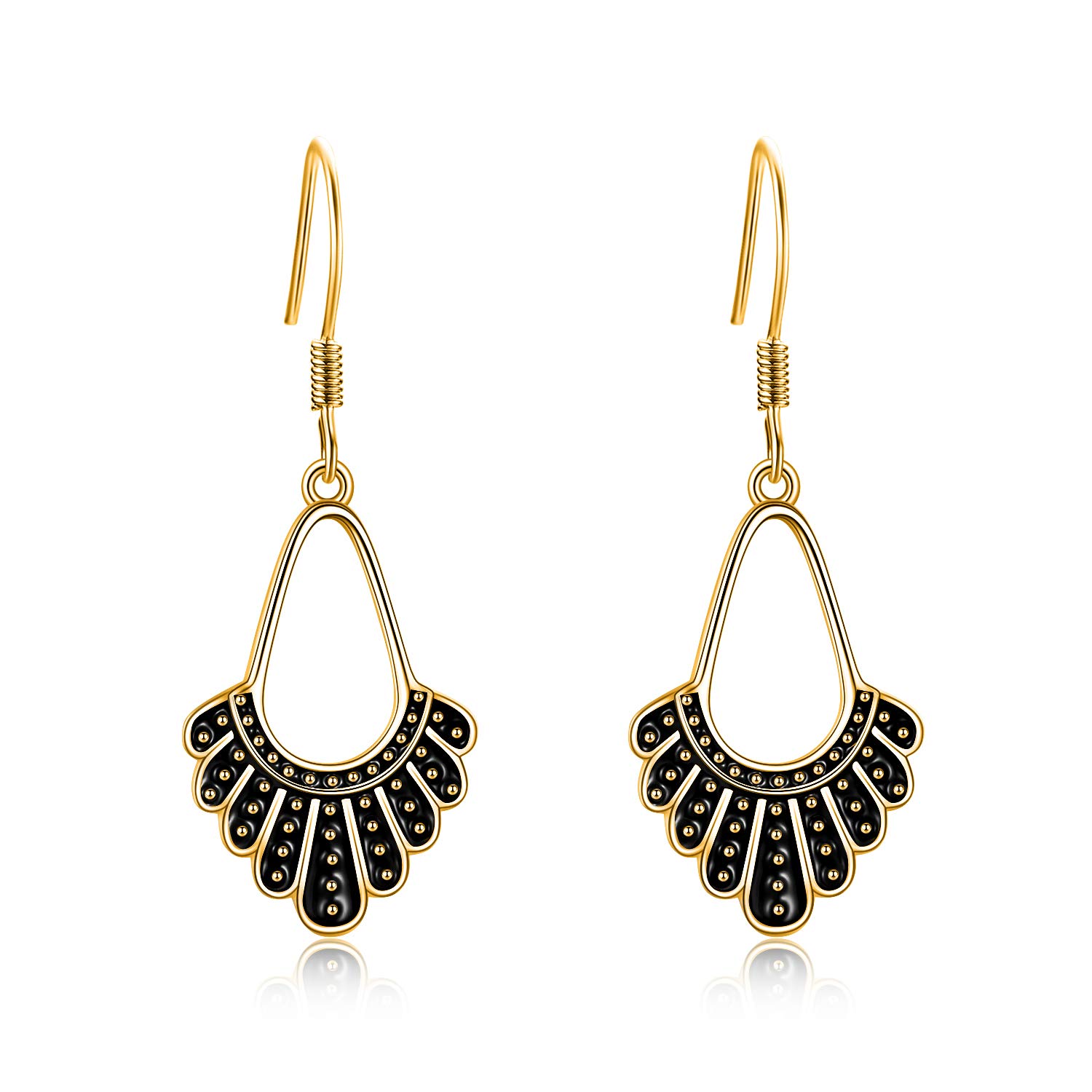 ONEFINITY RBG Dissent Collar Earrings - 925 Sterling Silver Dangle Drop Earrings for Women | Supreme Court Justice Ruth Bader Ginsburg Inspired Jewelry | Perfect Gift for Feminists, Lawyers & RBG Fans (Office Wear, Courtroom Accessory, Feminist Statement Jewelry)
