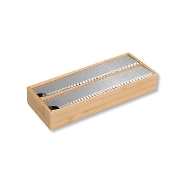 Bamboo Foil & Cling Film Dispenser - 2 Section Kitchen Organizer for Easy Food Wrapping & Storage | Perfect for Meal Prep, Leftovers & Kitchen Organization