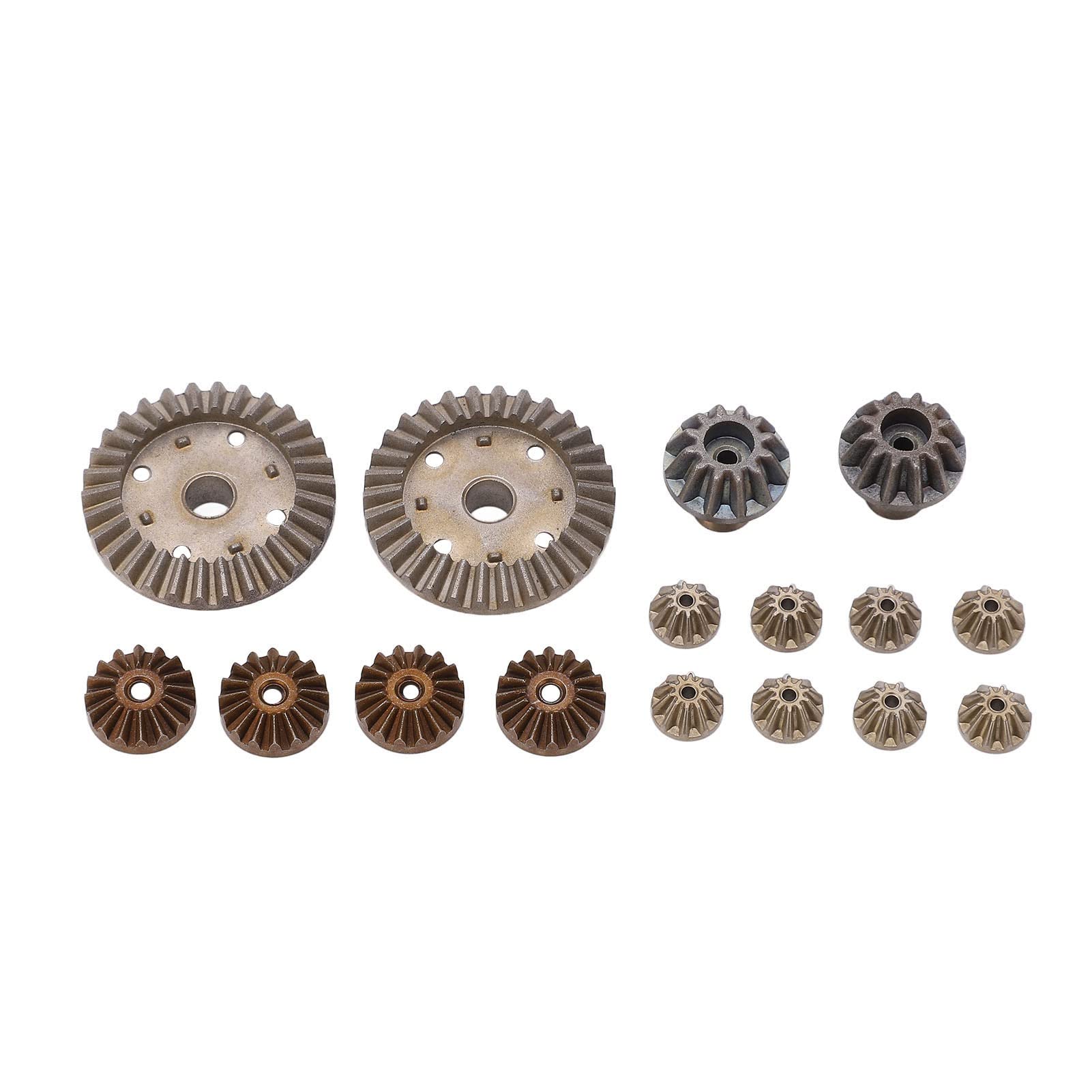 High-Quality Metal RC Car Differential Gear Set - 16pcs Gears for WLtoys 144001, 144002, 124017-124019 Models | Durable Motor Driving Gears for Off-Road Racing & RC Car Upgrades