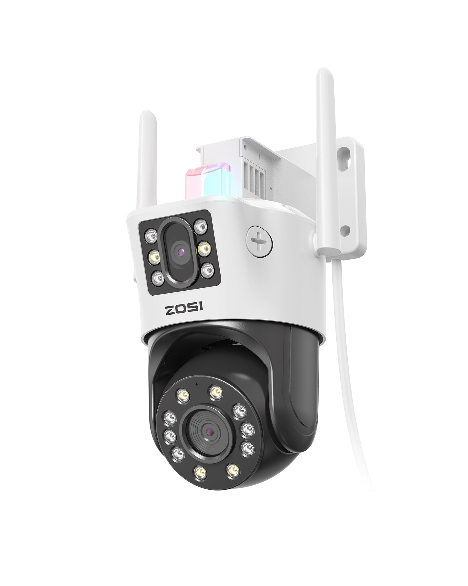 ZOSI 4MP+4MP Dual-Lens WiFi Outdoor Security Camera with 8X Hybrid Zoom | Wireless Home CCTV Camera with Auto Tracking, Person/Vehicle Detection | Color Night Vision & Spotlight Siren (Model C298 Max) | Ideal for Home Security, Business Surveillance & Property Monitoring