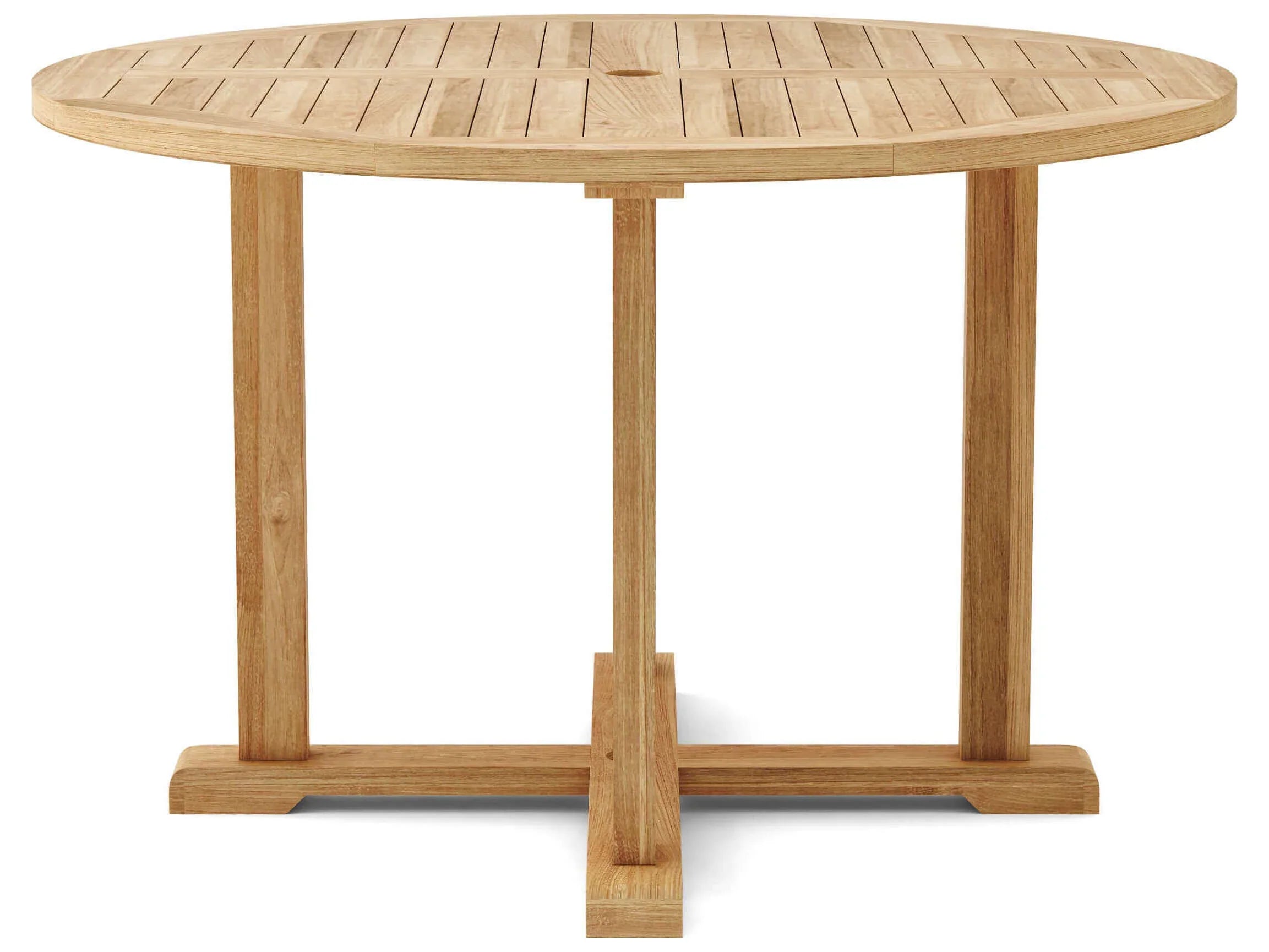Anderson Teak 5-Piece Outdoor Dining Table Set with 4 Chairs - 36 Inch Round Table - Weather-Resistant Patio Furniture for Garden, Deck, and Backyard Dining