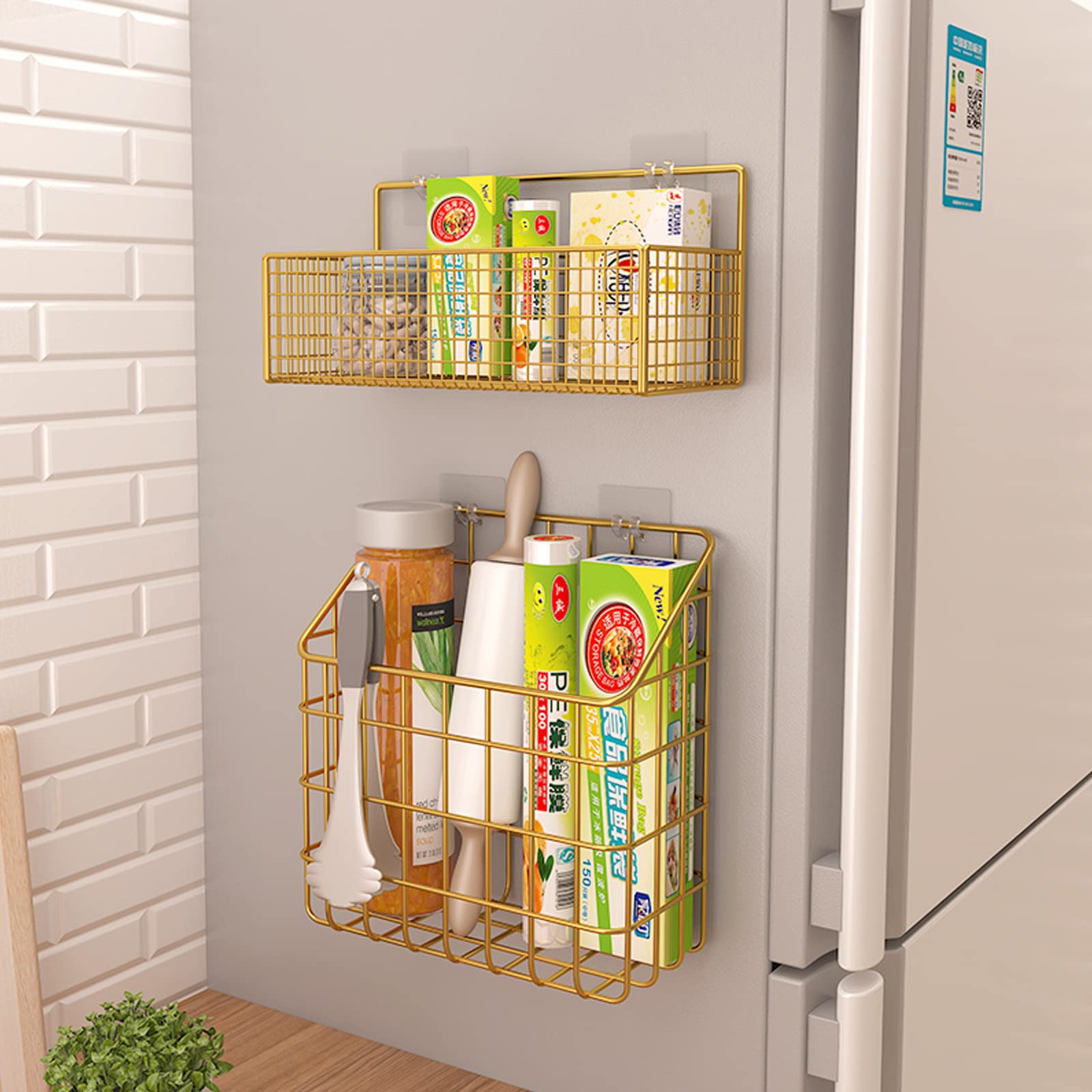 2-Tier Wall Mounted Kitchen Spice Rack - Space Saving Cookware Organizer & Storage Shelf for Spices, Utensils & Kitchen Essentials - Perfect for Small Kitchens & Apartment Cooking Spaces