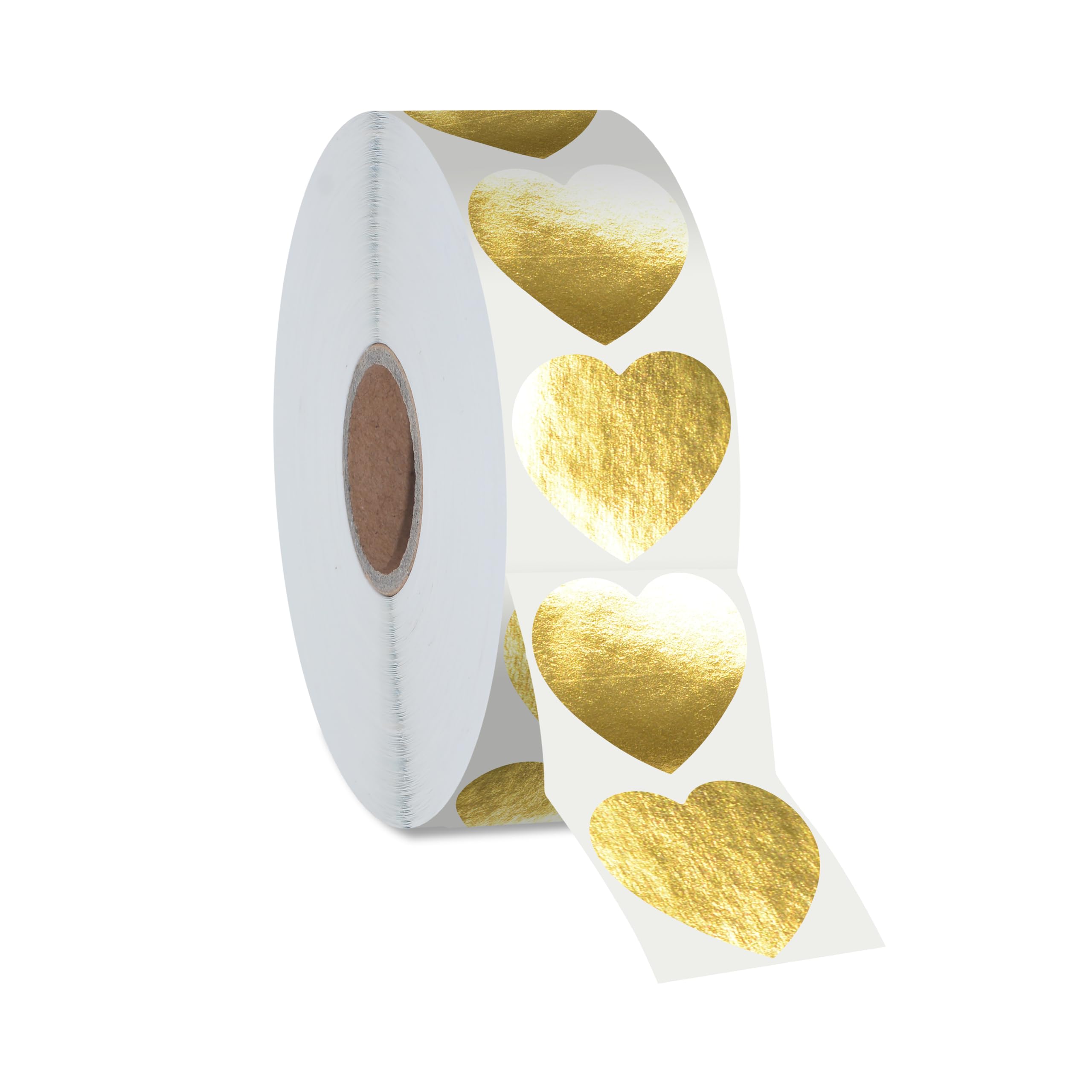500 PCS Golden Heart Stickers - Metallic Self-Adhesive Waterproof Reflective Decorative Labels for Wedding, Valentine's Day, Scrapbooking, DIY Crafts (1 Inch Each) - Perfect for Gift Wrapping, Party Favors, Card Making & Home Decor
