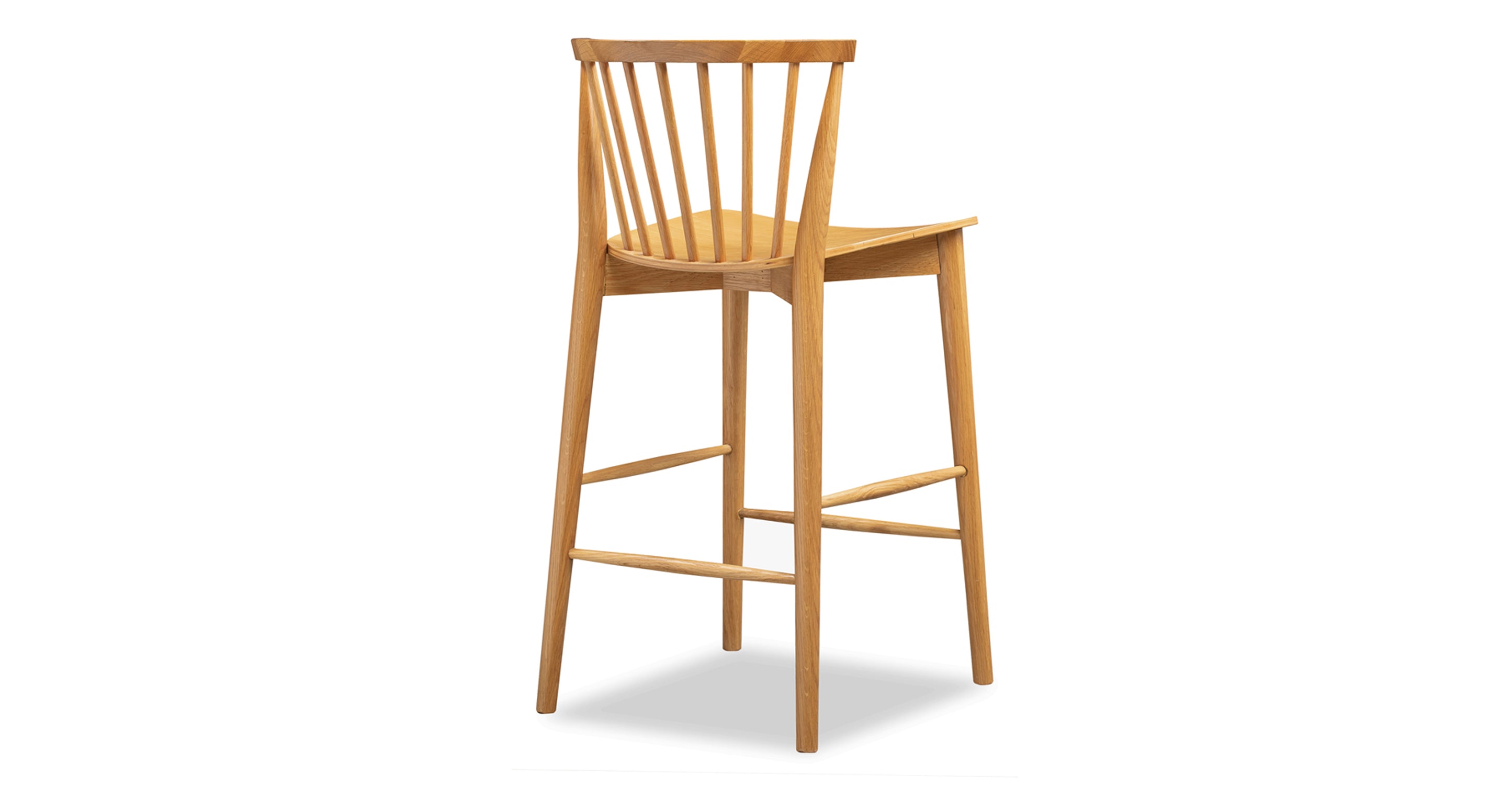 Ligna Wooden Counter Stool - 24 Inch Bar Height Stool with Backrest, Modern Kitchen Island Stool for Dining & Breakfast Nook - Perfect for Home, Cafe, and Restaurant Use