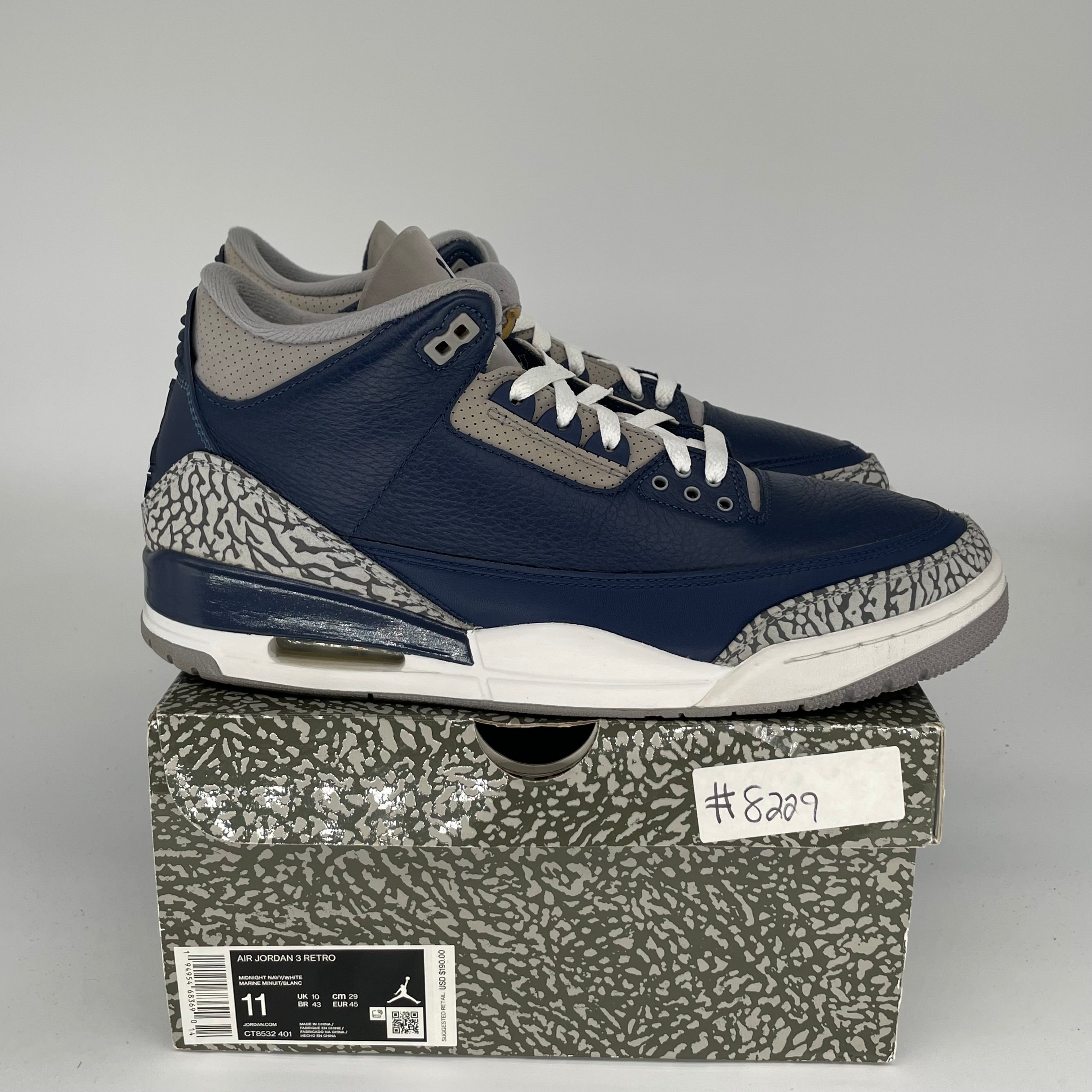 AIR JORDAN 3 GEORGETOWN Basketball Shoes Men's Size 11 - Retro Style Sneakers CT8532-401 | Perfect for Streetwear, Casual Outfits & Basketball Games