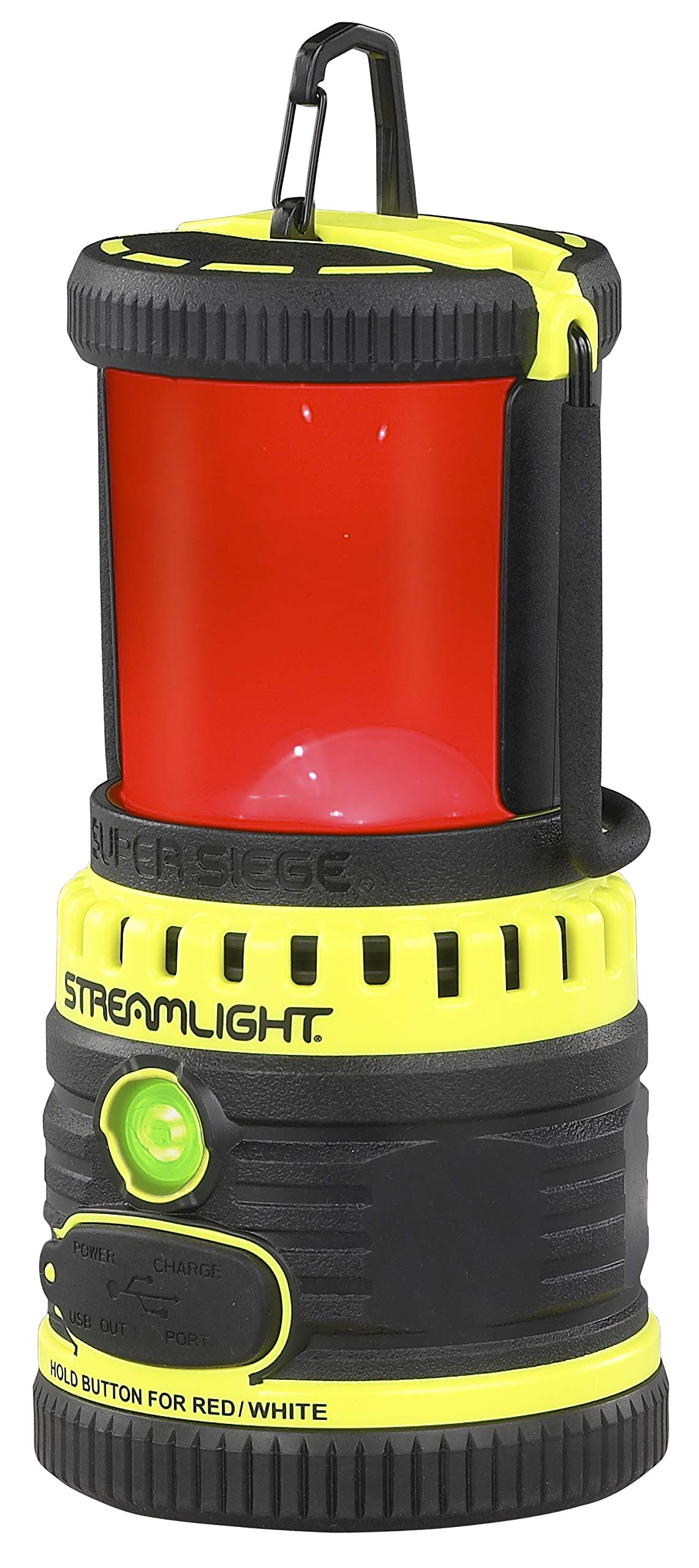 Streamlight 44945 Super Siege 1100-Lumen Rechargeable Outdoor Lantern Flashlight with AC/USB Charger - Bright Yellow for Camping, Hiking, Emergency & Power Outages
