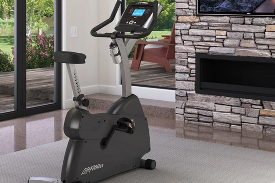 Life Fitness C1 Lifecycle Upright Exercise Bike - Commercial Grade Indoor Cycling Bike for Home & Gym Use - Perfect for Cardio Workouts & Weight Loss Training