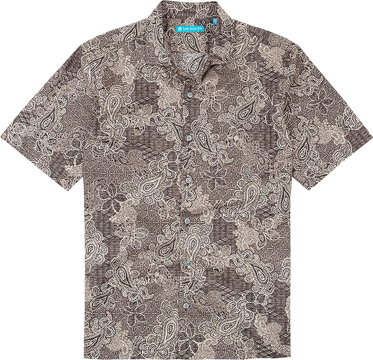 Tori Richard Spice Road Cotton Lawn Aloha Shirt for Men | Hawaiian Casual Button Down Shirt | Lightweight Breathable Summer Shirt for Beach, Vacation & Outdoor Activities