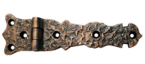 Adonai Hardware Abez Antique Cast Iron Cabinet Hinges - 5.6 Inch, 20 Pack, Antique Copper Finish - Vintage Style Hinges for Kitchen Cabinets, Furniture & DIY Home Improvement Projects