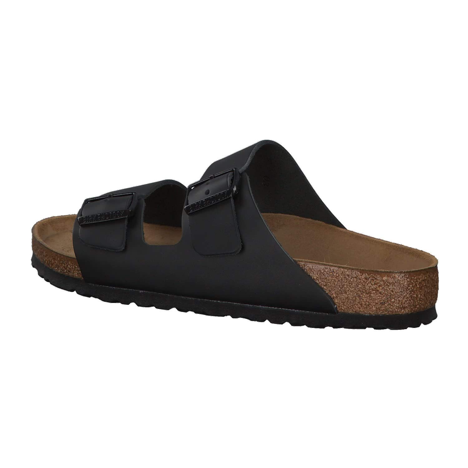 Birkenstock Arizona Soft Footbed Sandals for Men - Black Leather - Size 50 EU (US M) | Comfortable Slip-On Clogs for Casual Wear, Home & Outdoor Use