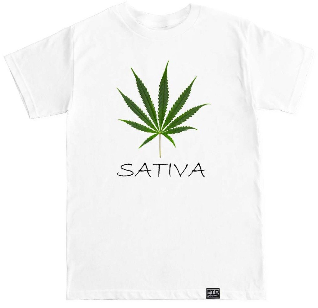 FTD Apparel Men's Sativa Leaf Graphic T-Shirt - Soft Cotton Casual Tee for Streetwear & Festival Outfits
