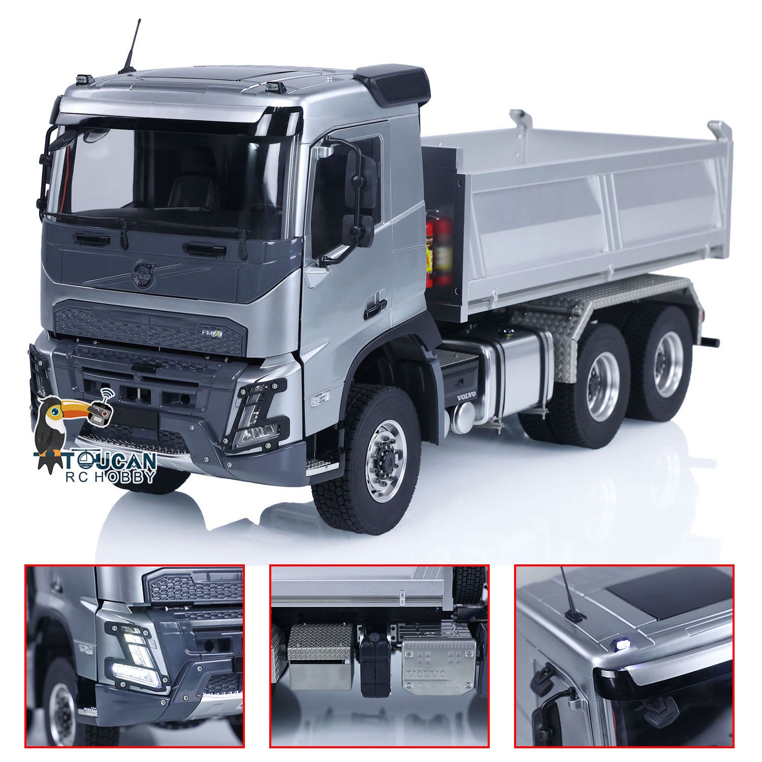 1/14 Scale Double E Hydraulic RC Dump Truck - 6x6 FMX Remote Control Construction Vehicle, Ready-to-Run Hobby Model for Adults & Kids - Perfect for Construction Site Play, DIY Projects & Collector Displays