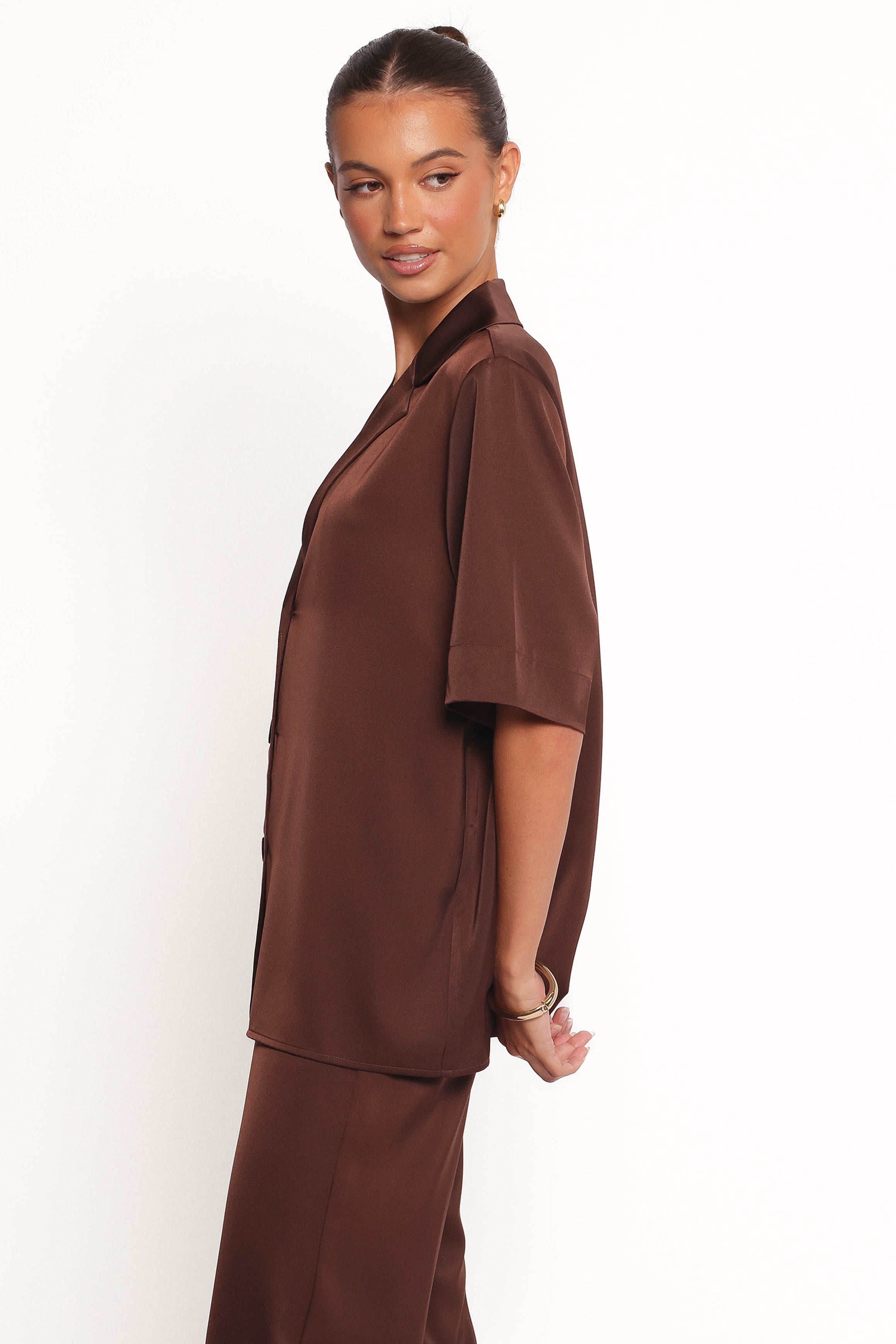 Arryn Short Sleeve Casual Shirt for Men - Comfortable Cotton Button Down Shirt in Chocolate Brown | Perfect for Office, Travel & Outdoor Activities