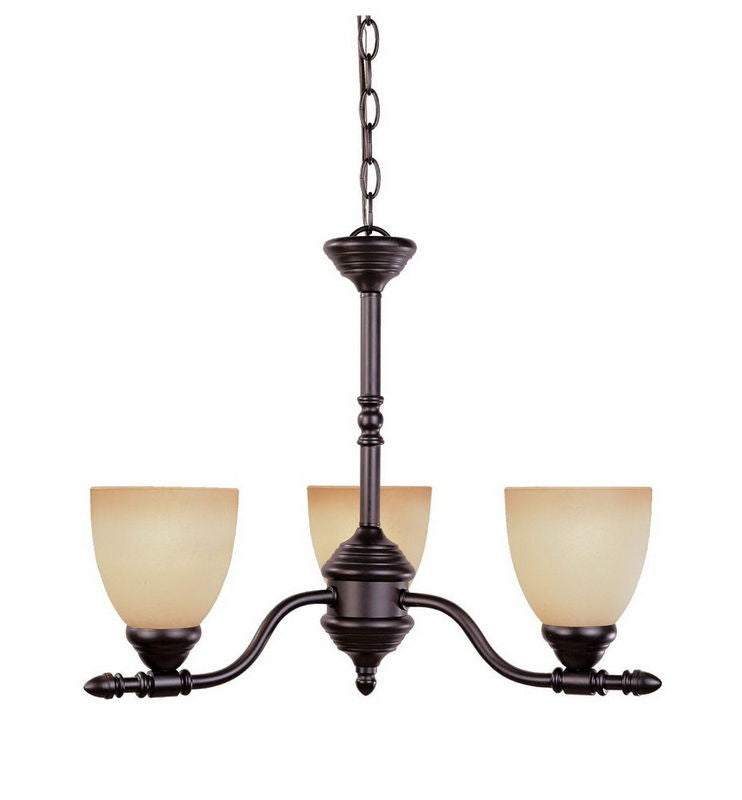 Designers Fountain Lighting 94083 ORB Three-Light Hanging Chandelier in Oil Rubbed Bronze Finish - Elegant Dining Room & Foyer Lighting Fixture for Home Decor